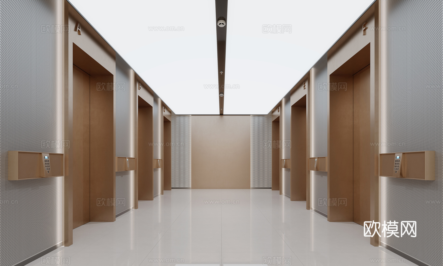 现代电梯厅3d模型