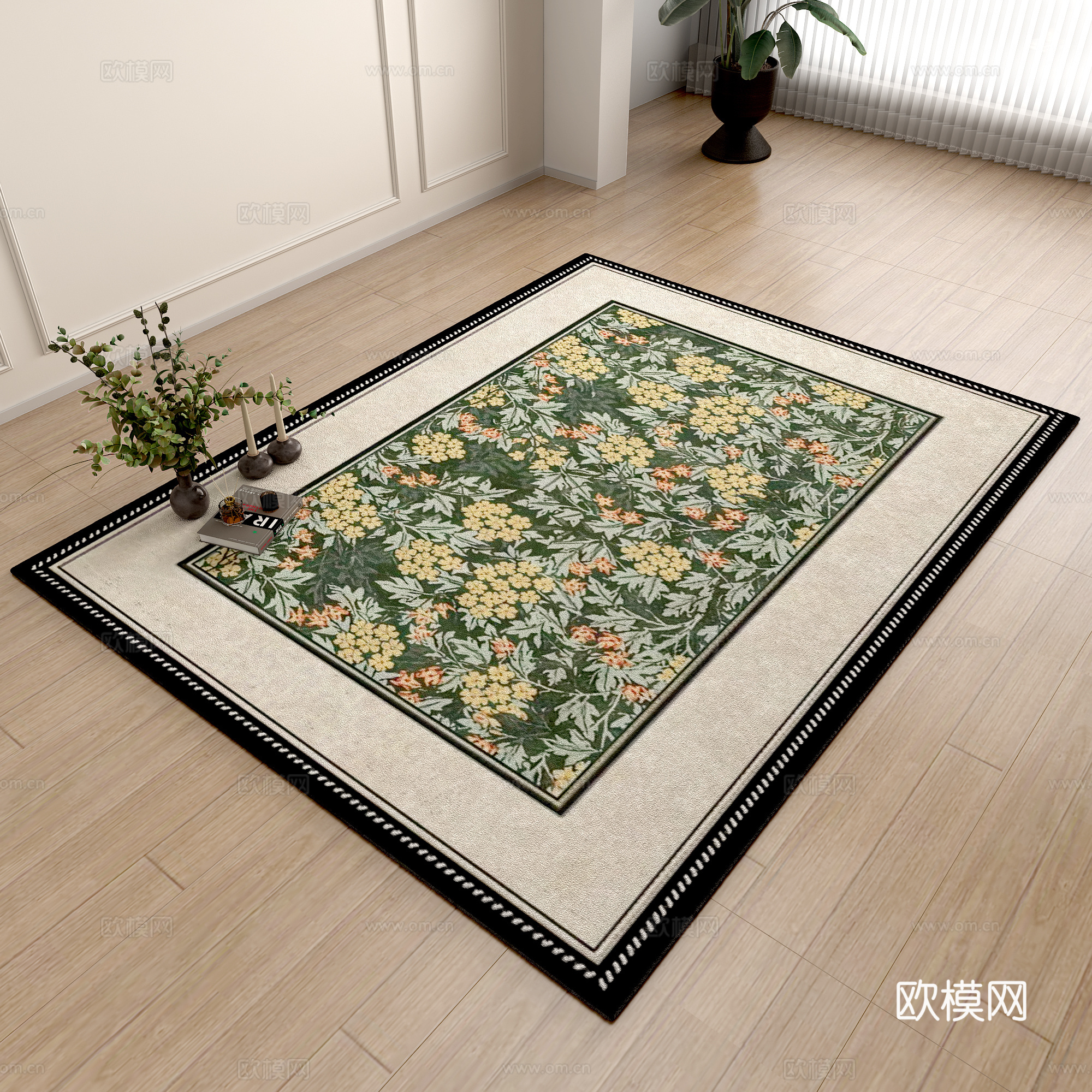 植物花纹地毯3d模型