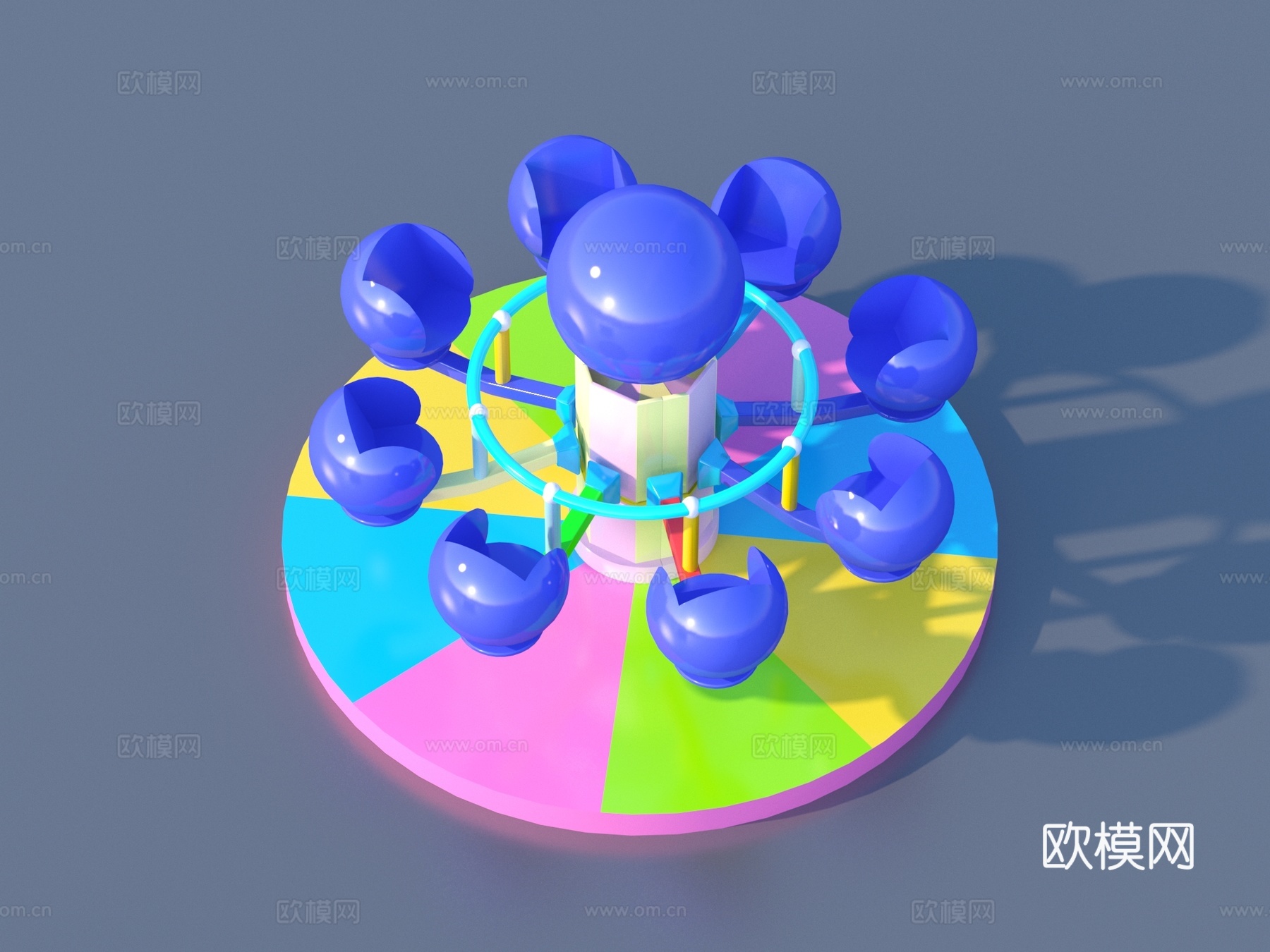 卡通玩具 儿童乐园转转乐 旋转木马3d模型