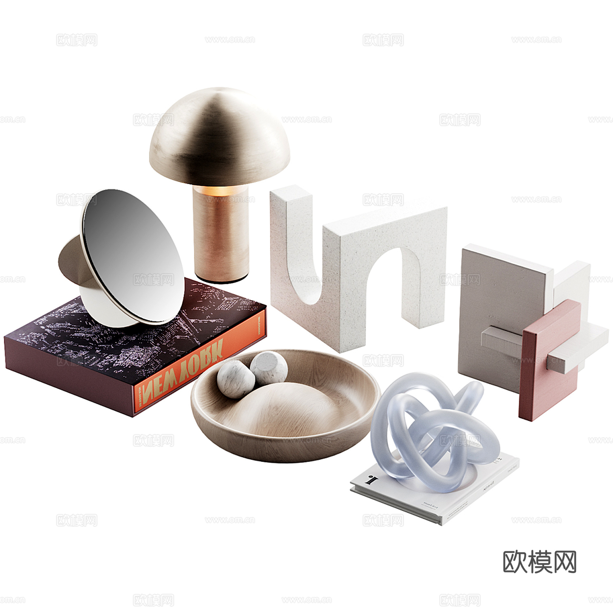 现代饰品摆件组合su模型