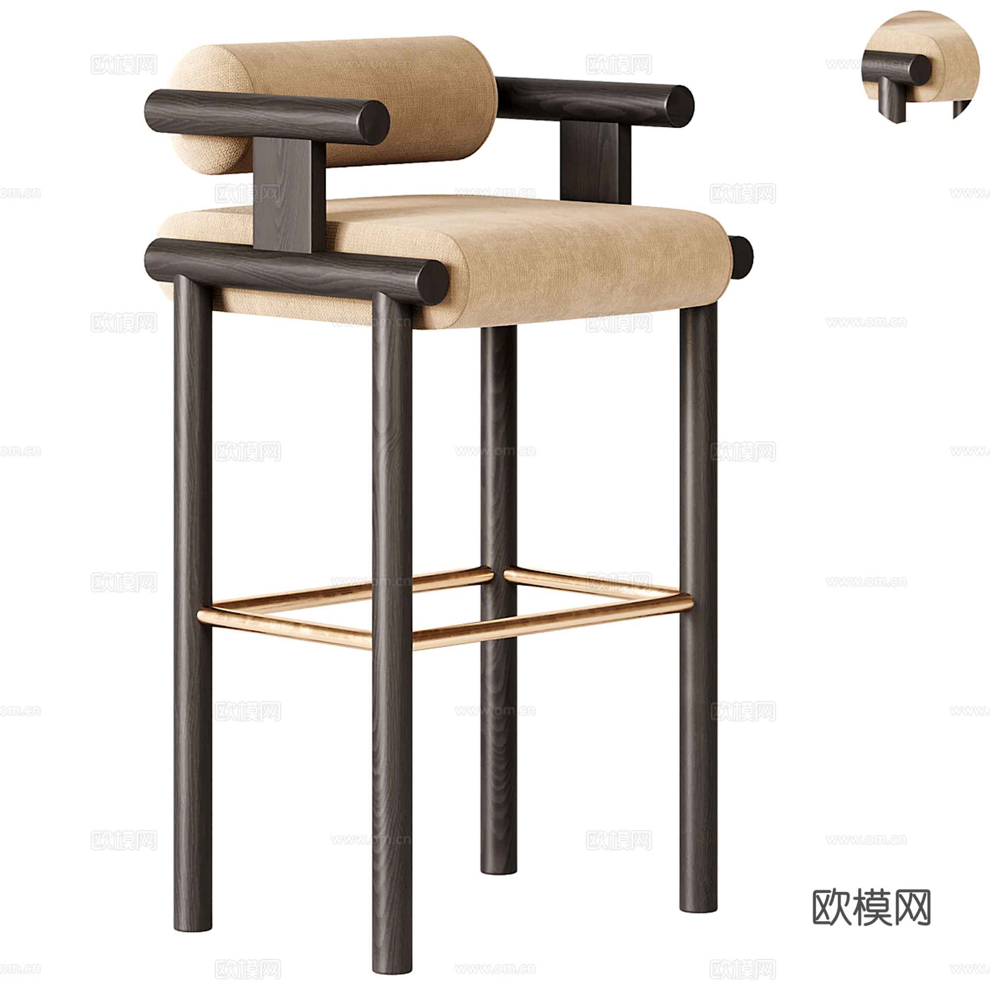 现代吧台吧凳su模型