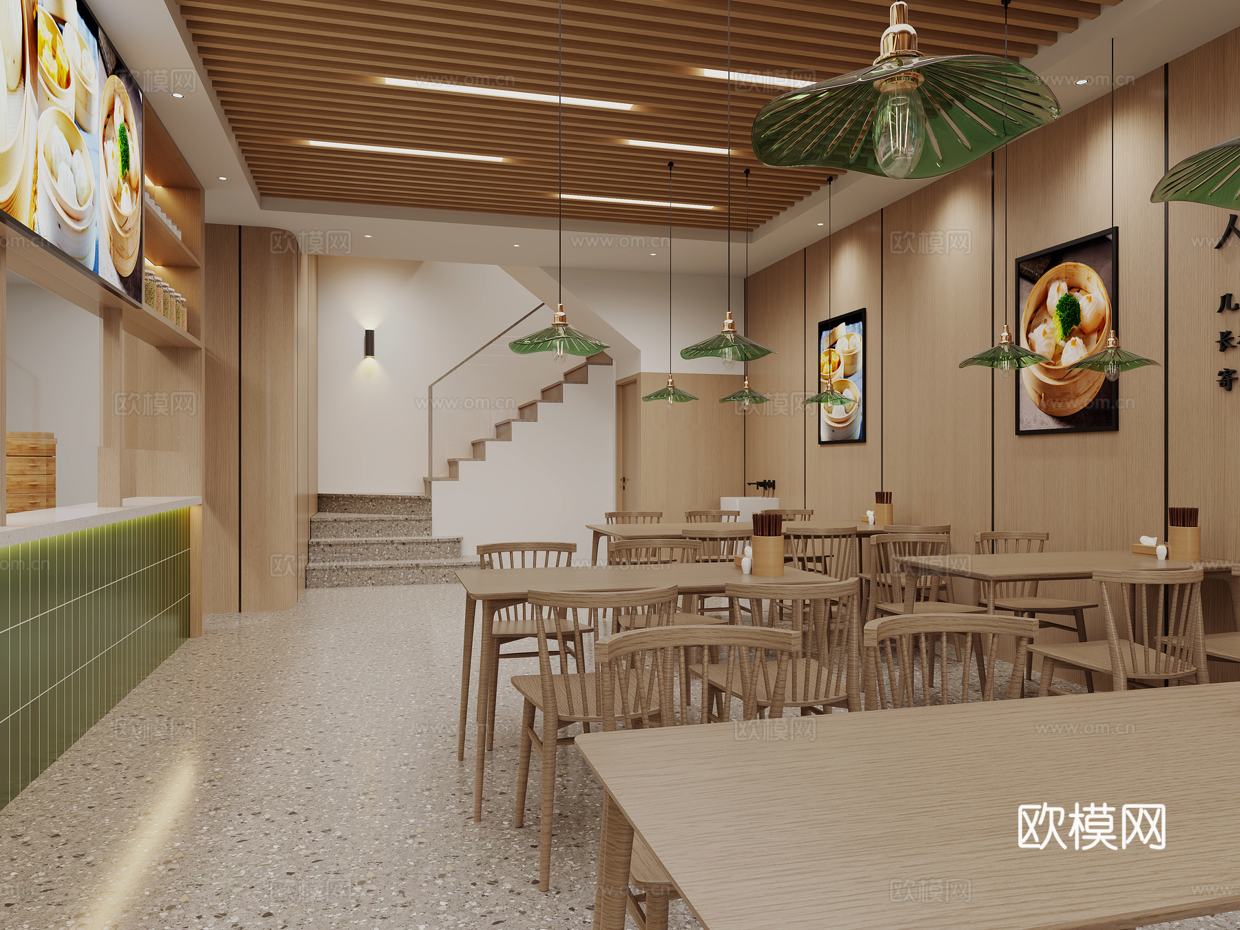 现代风格港式茶餐厅3d模型