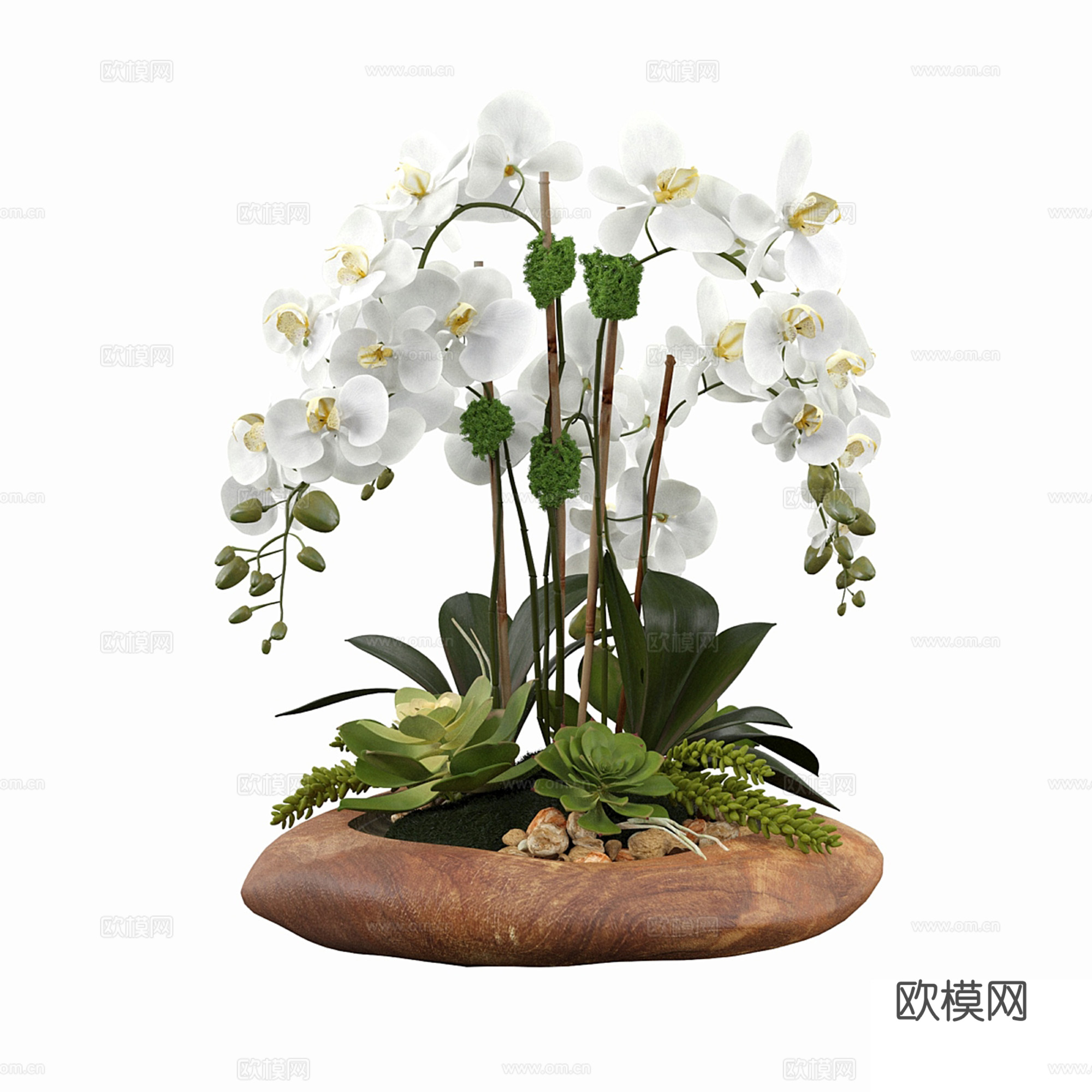 现代花艺盆栽su模型