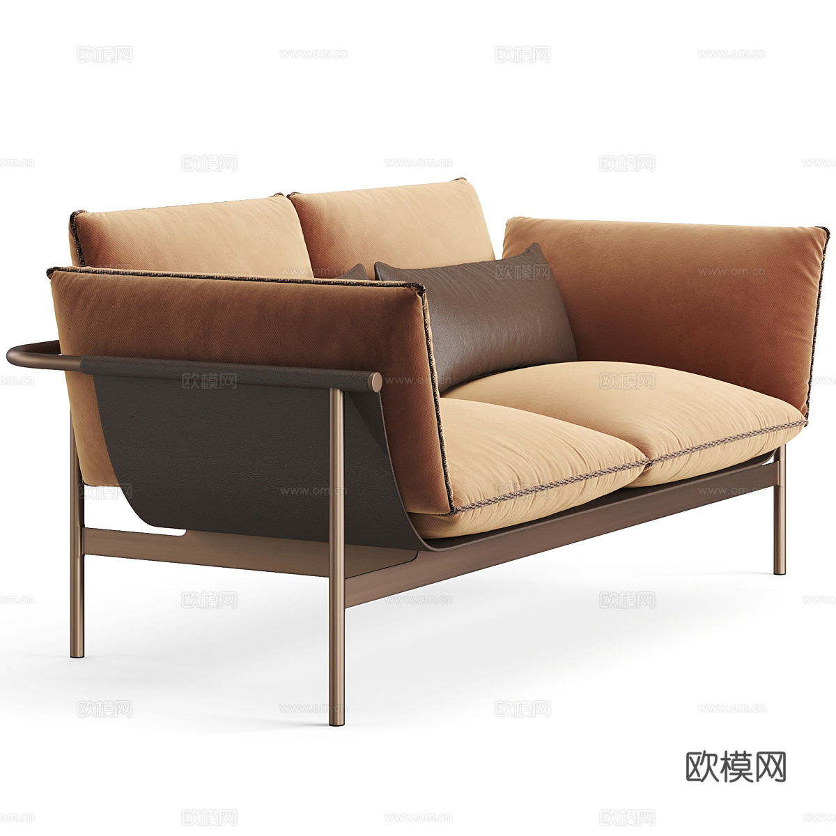 现代双人沙发 布艺沙发 休闲沙发3d模型