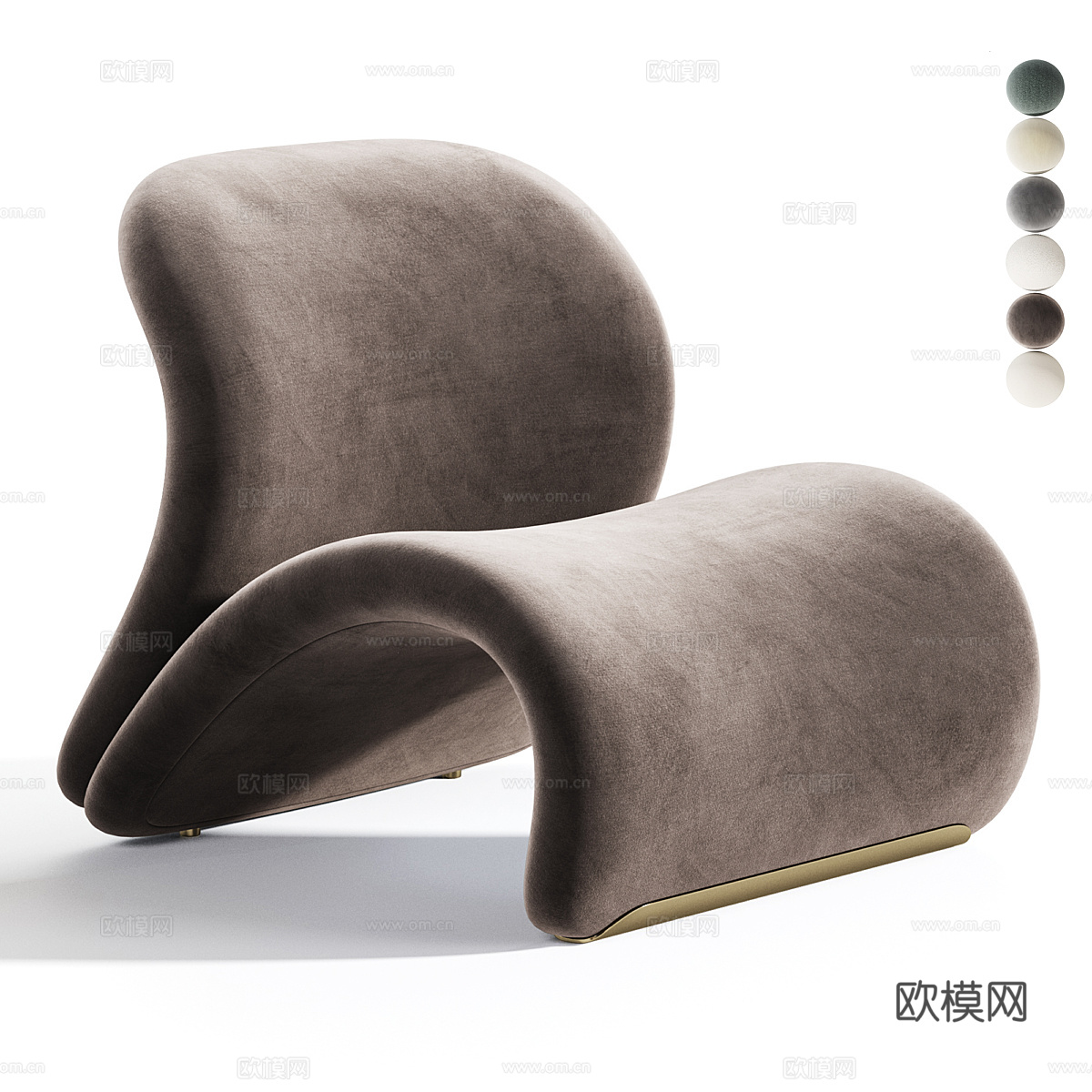 现代意式轻奢  Tresor 扶手椅3d模型