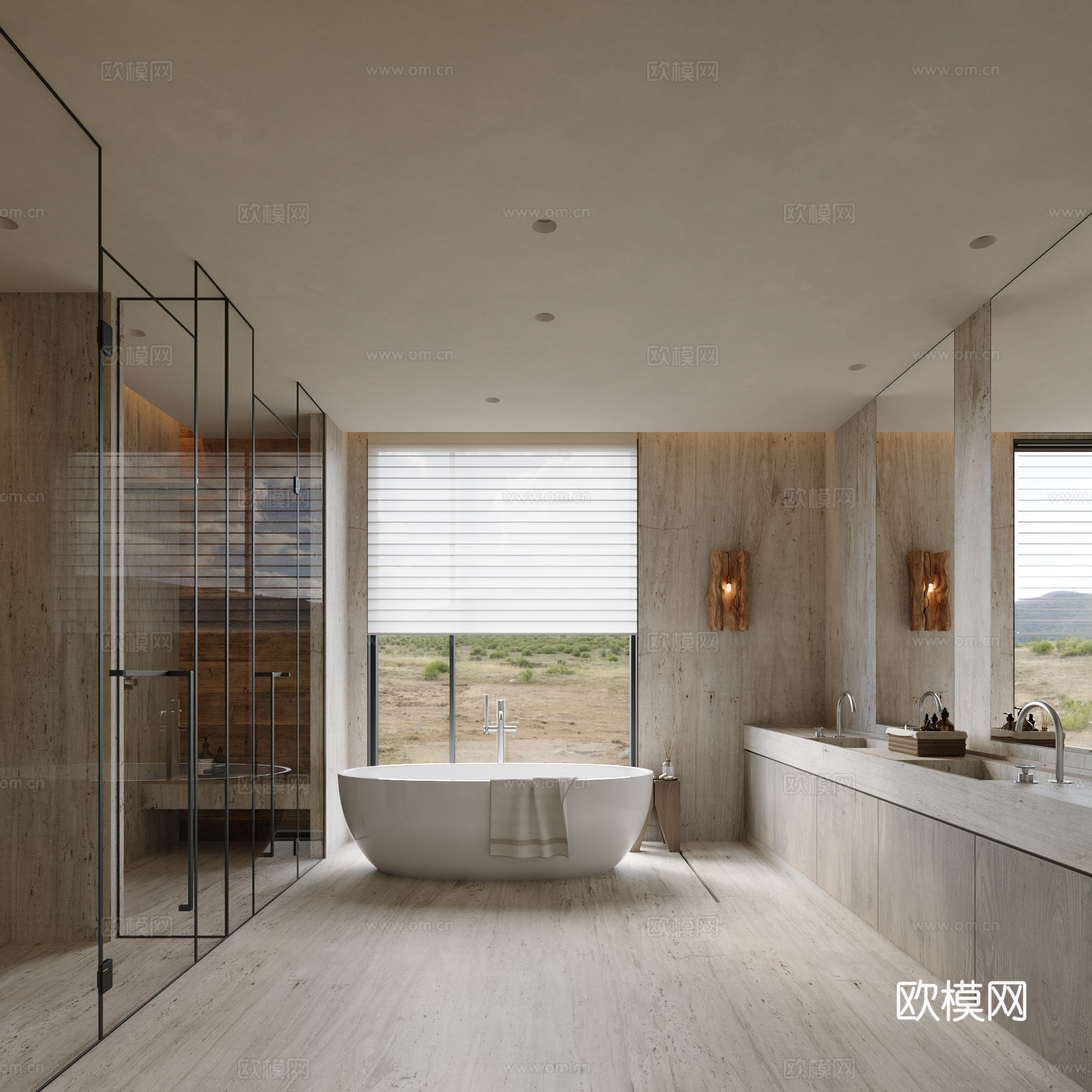 侘寂风卫生间3d模型