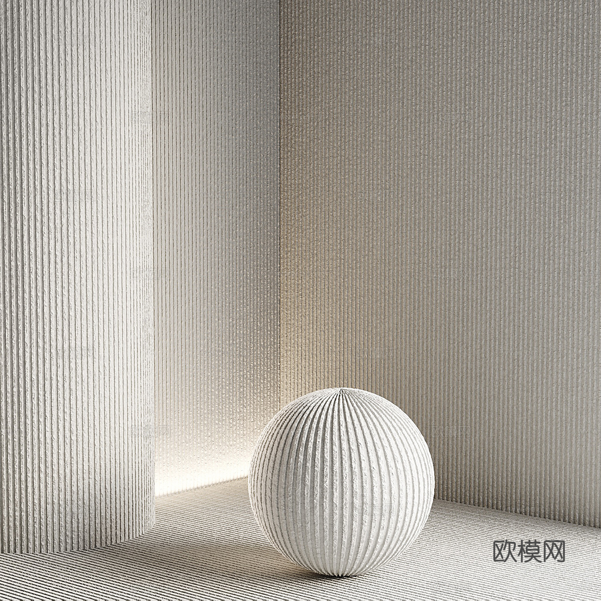 现代混凝土拉槽3d模型