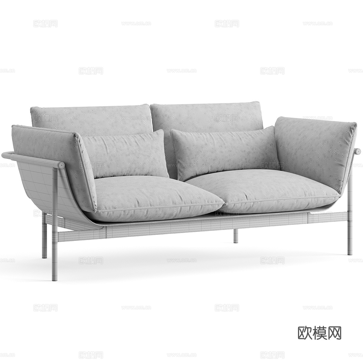 现代双人沙发 布艺沙发 休闲沙发3d模型