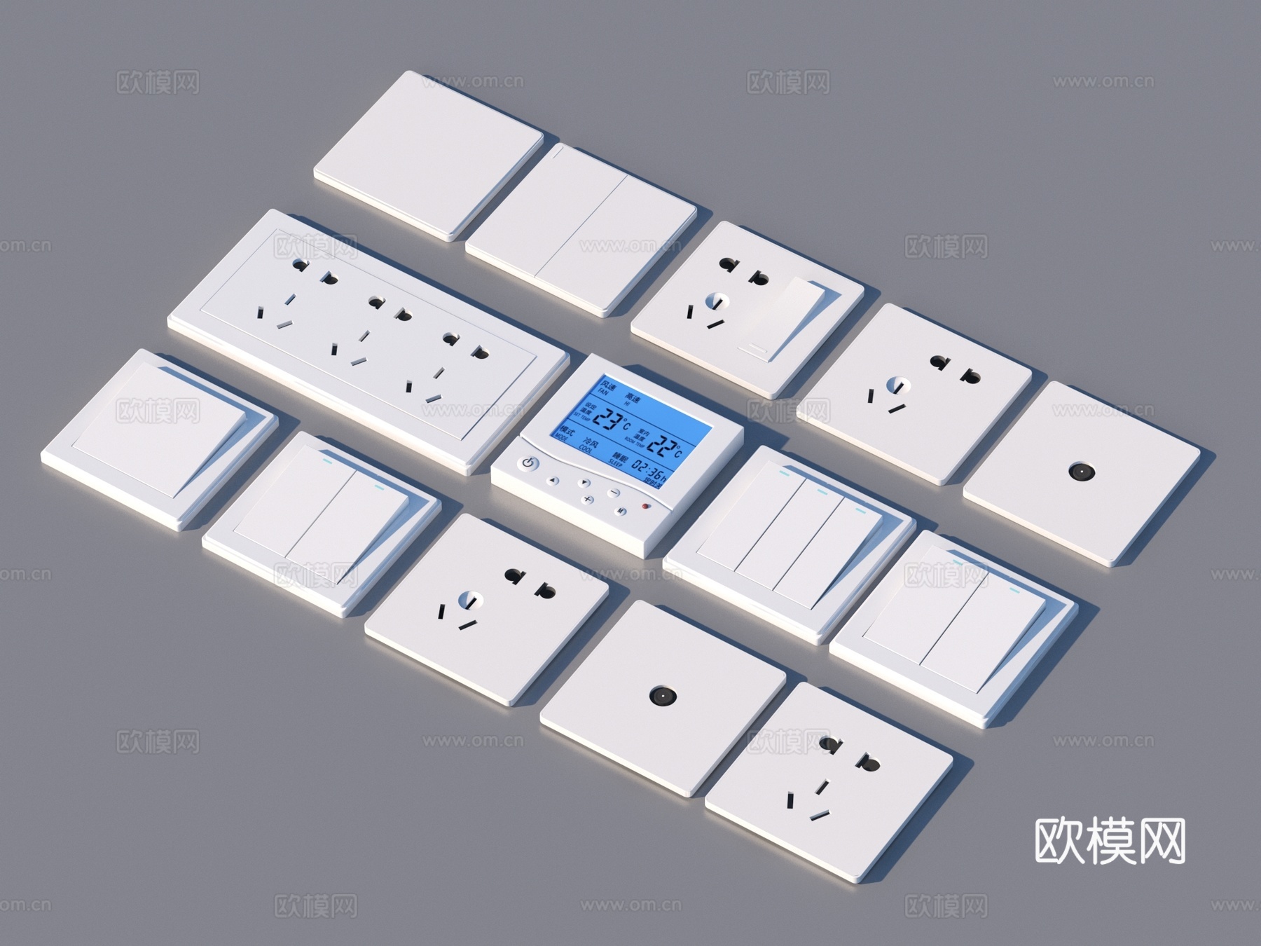 开关 插座 面板3d模型