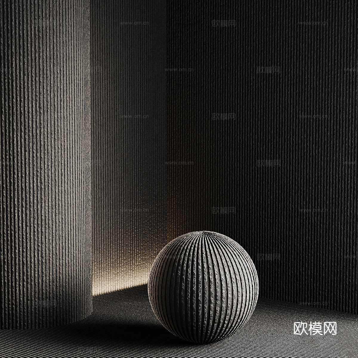 现代混凝土拉槽3d模型