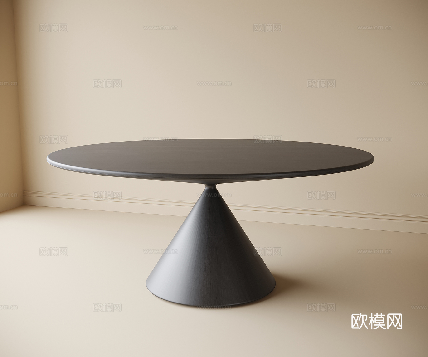 现代圆形餐桌su模型