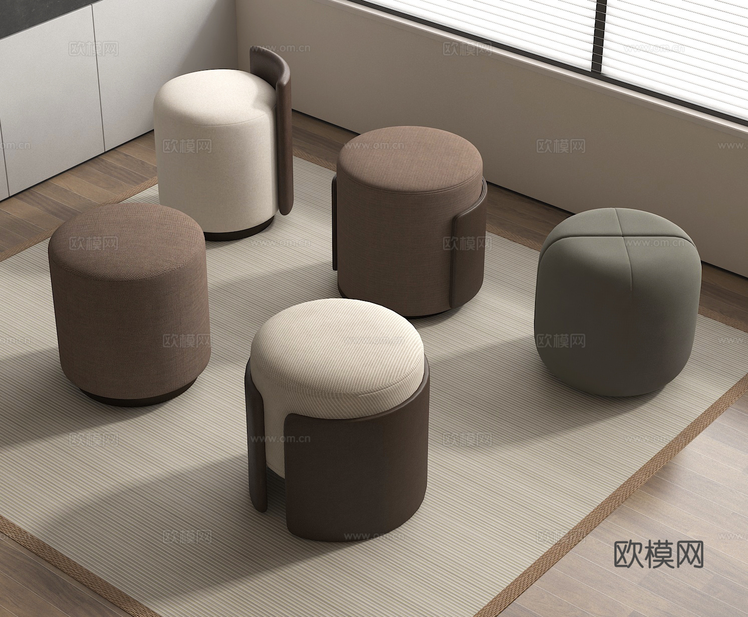 沙发凳 矮凳 换鞋凳 凳子3d模型