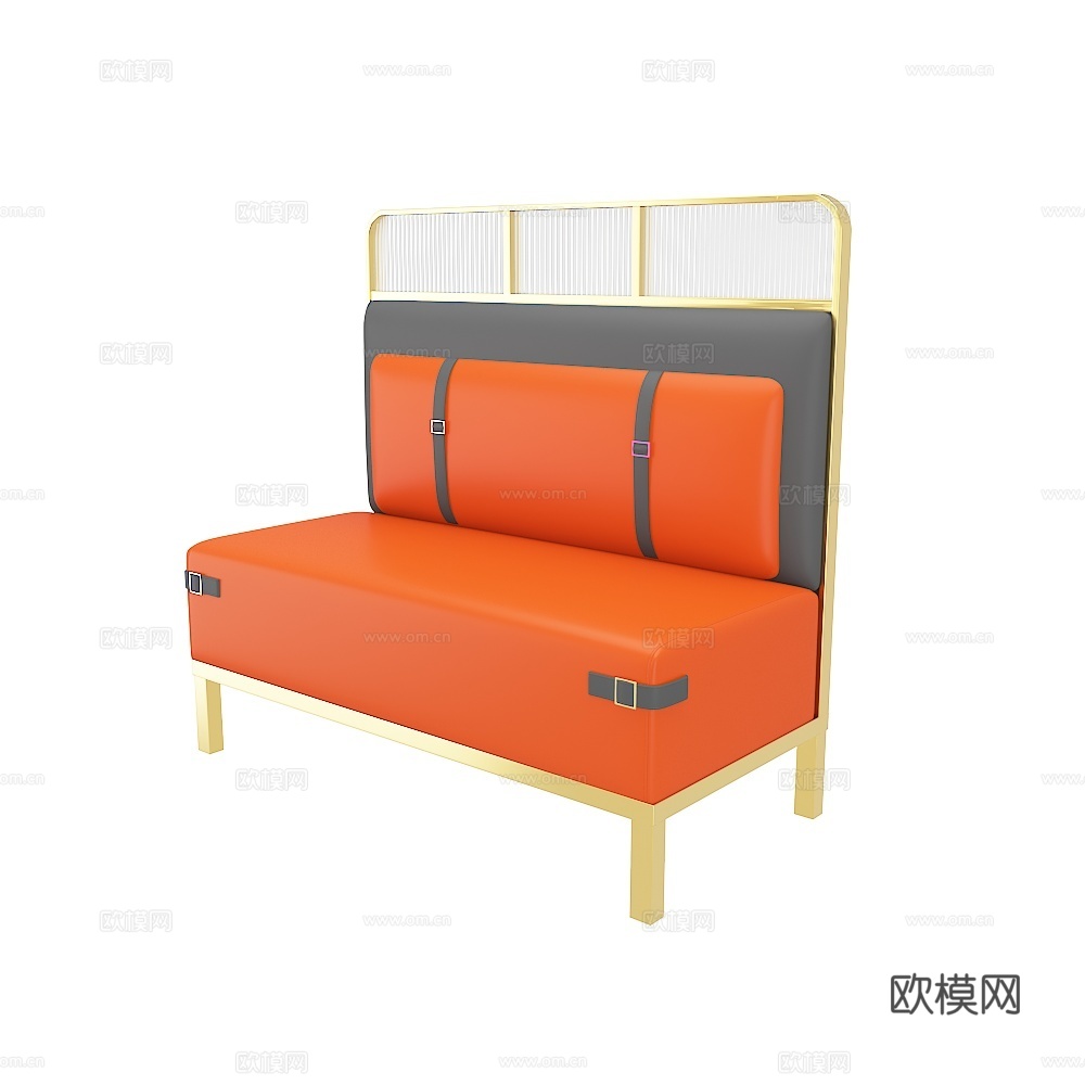 现代金属卡座3d模型