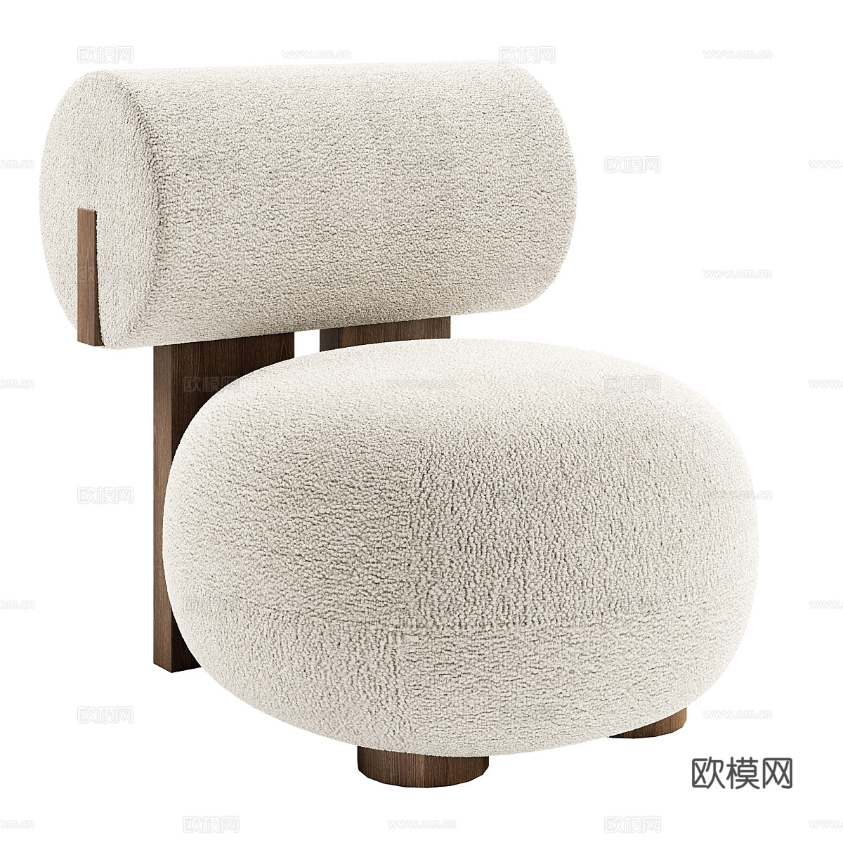 现代简约单人沙发 单人沙发 简约沙发 客厅沙发 抱枕3d模型