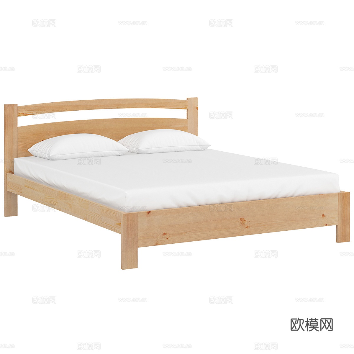 北欧简约双人床 双人床 简约床3d模型