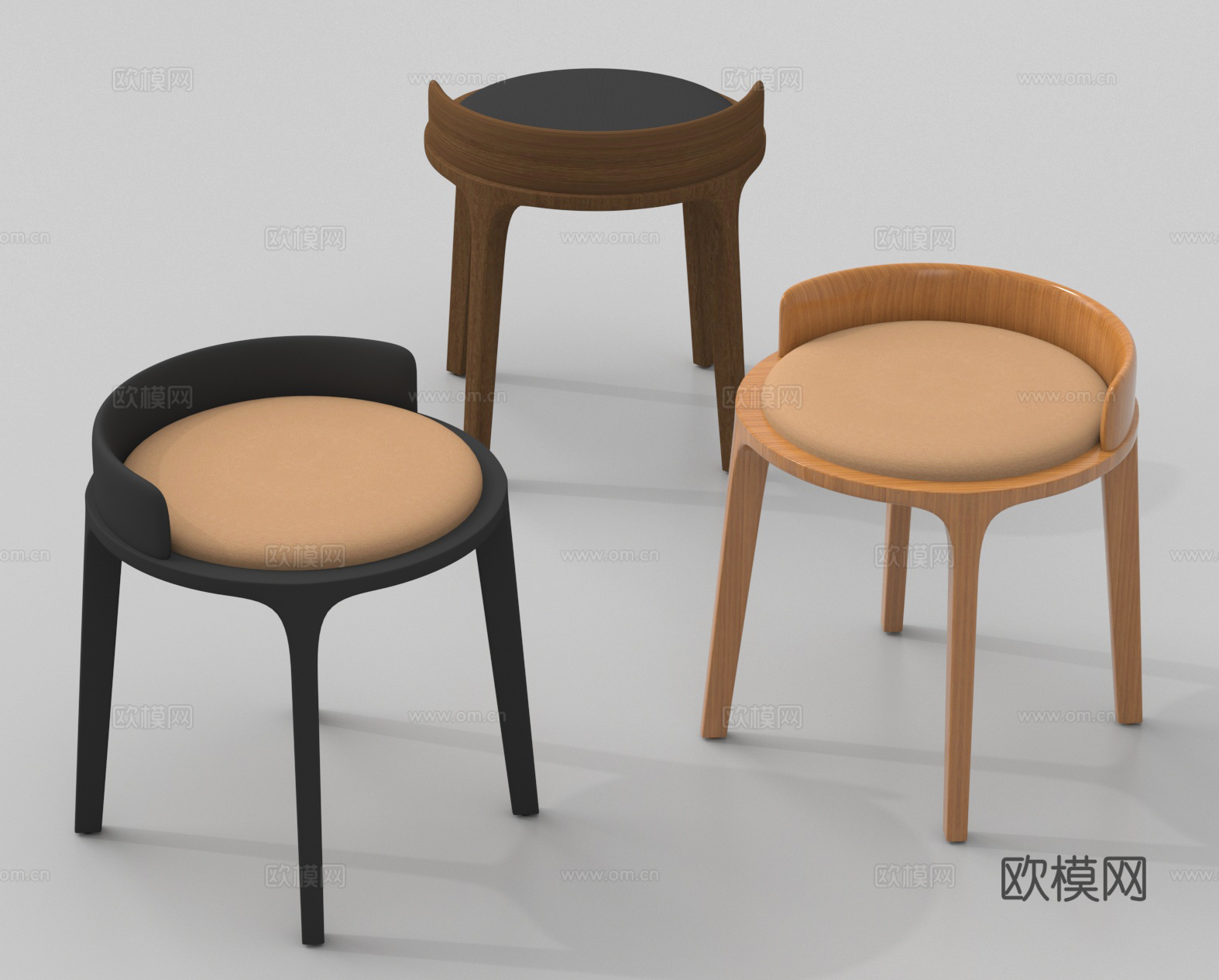 凳子 矮凳 圆凳 换鞋凳3d模型