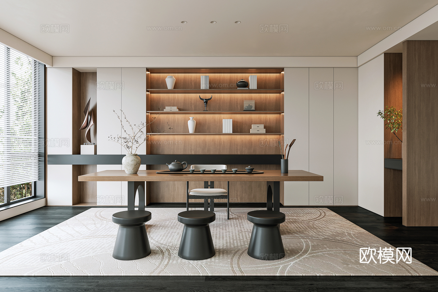 现代茶室3d模型下载