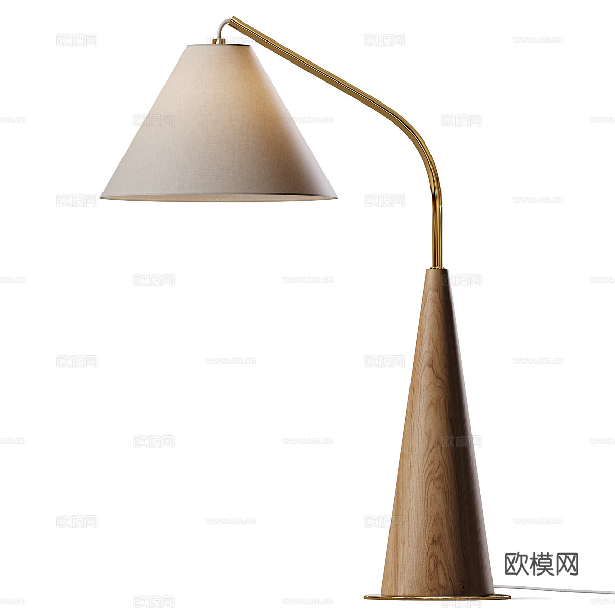 新中式侘寂 Gibson 木制台灯3d模型
