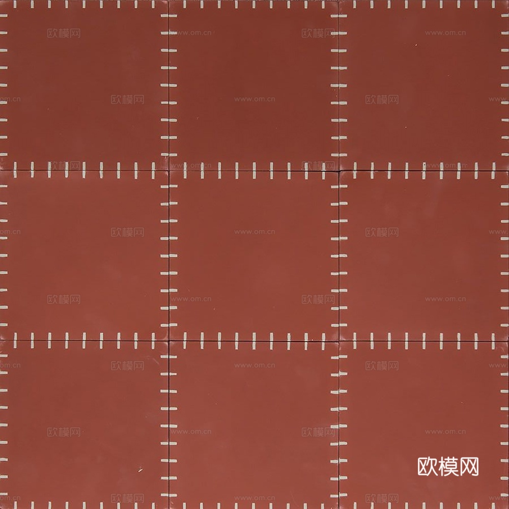 红色拼接皮革