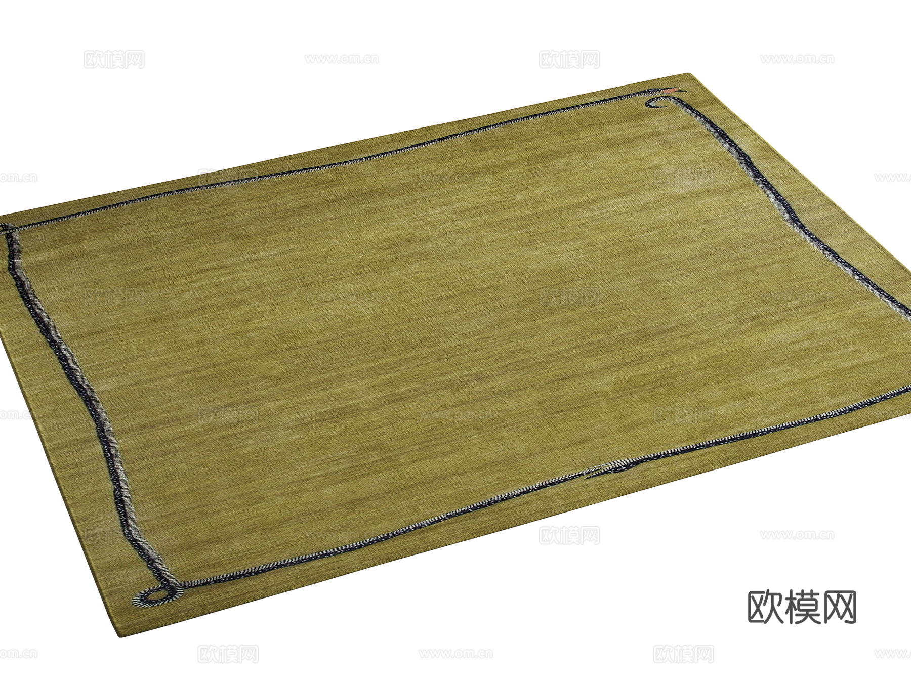 现代中古风地毯3d模型