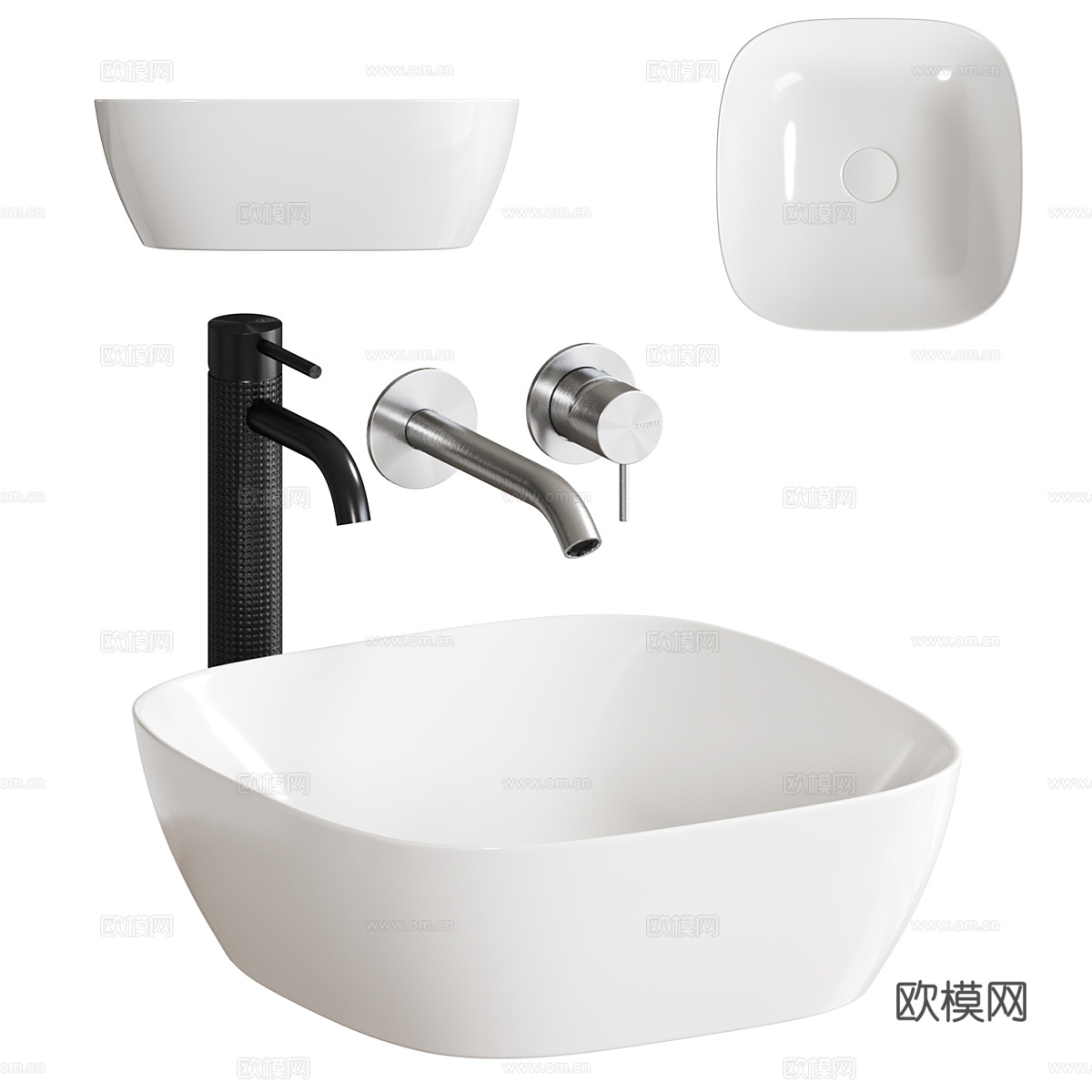 现代陶瓷台盆3d模型