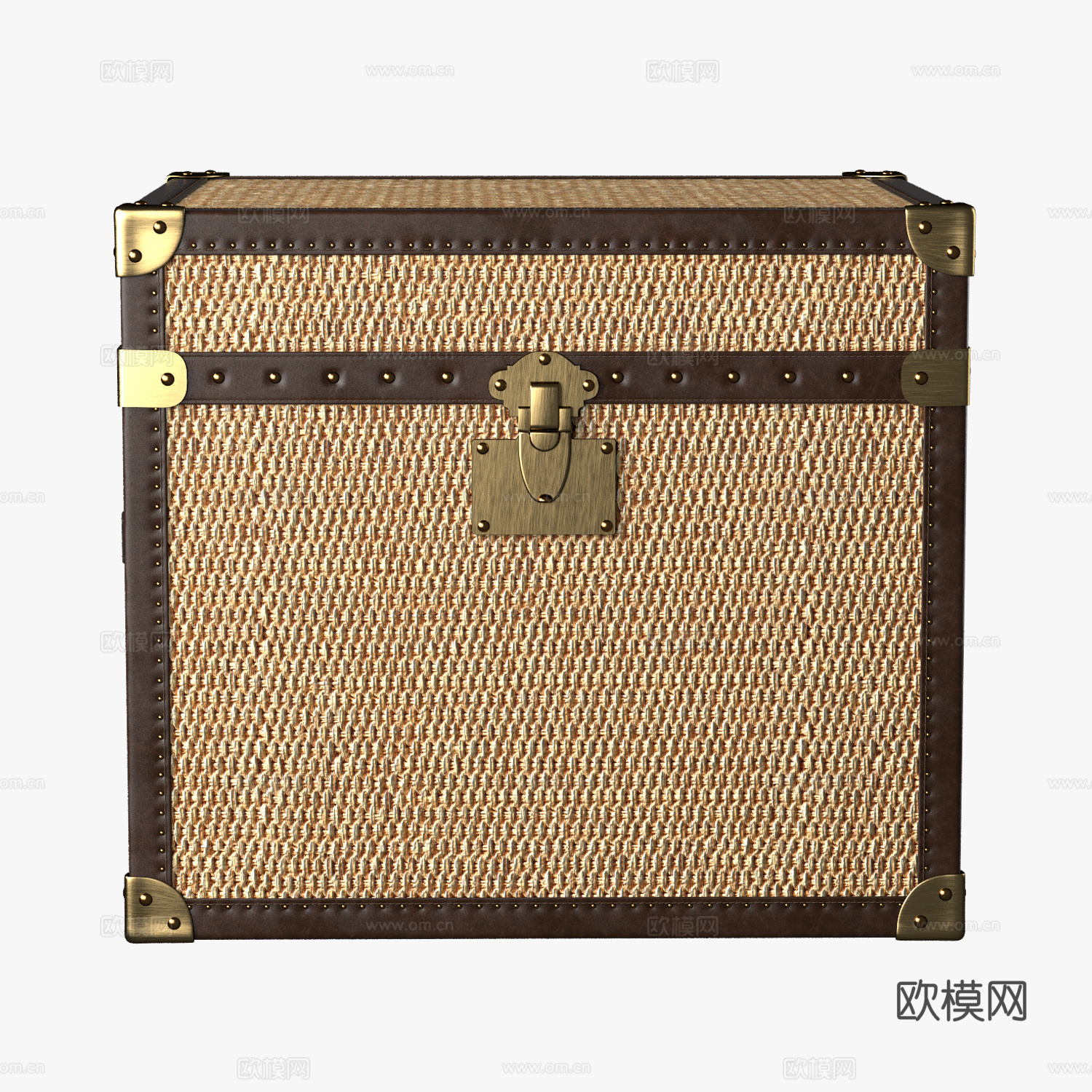 新中式轻奢藤编收纳箱3d模型