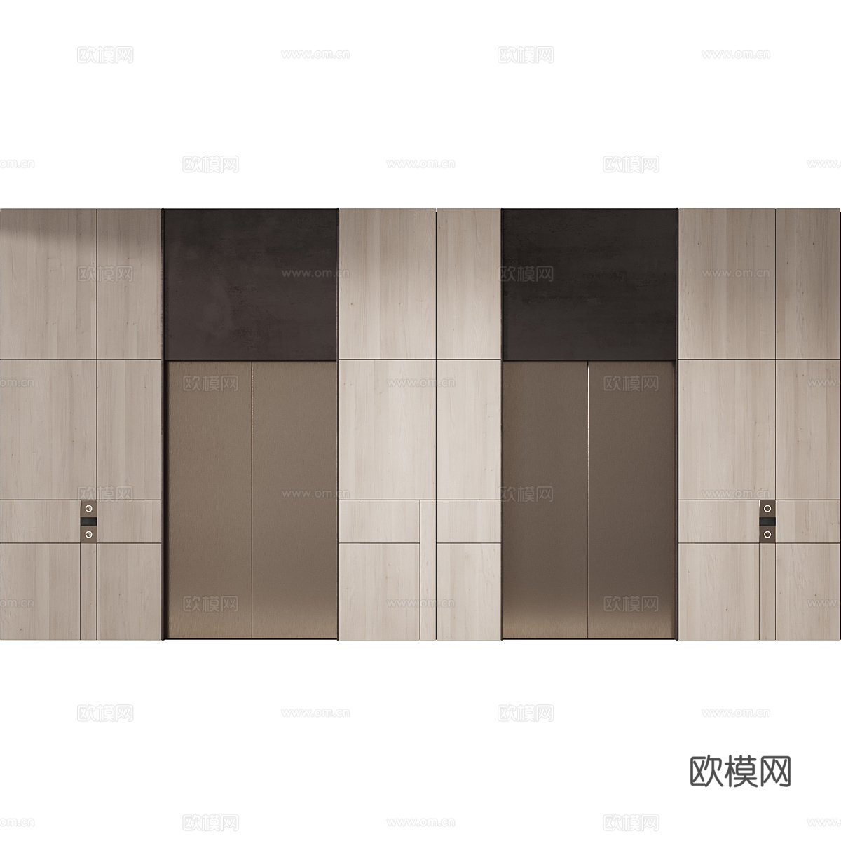 现代轻奢极简电梯厅3d模型