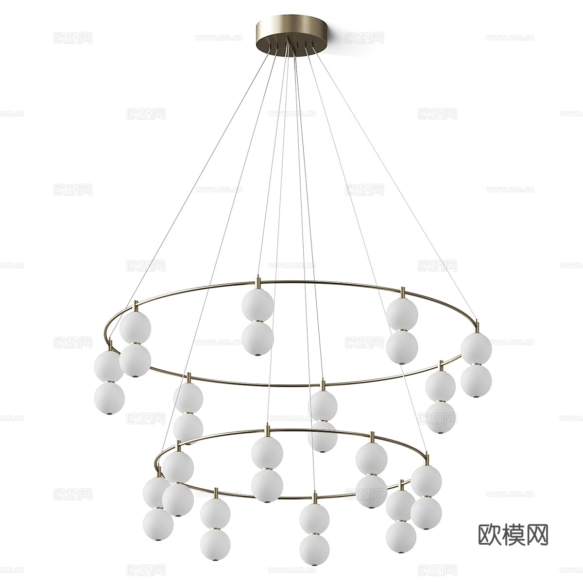 现代轻奢圆环装饰吊灯3d模型