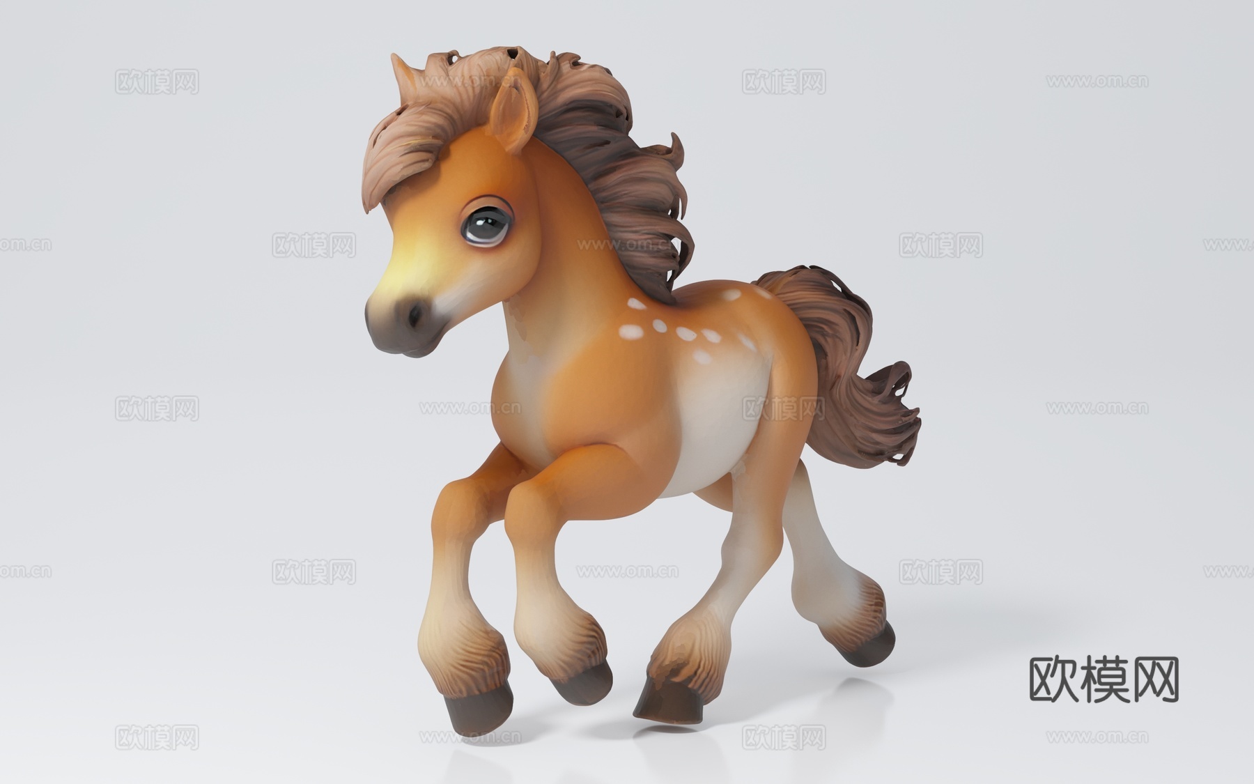 骏马 马 卡通马 卡通动物 雕塑 艺术品 装饰 摆件 道具3d模型