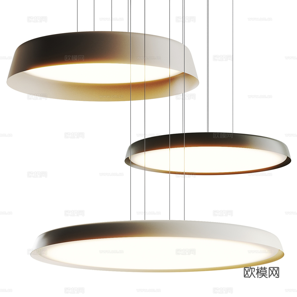 现代意式极简圆盘装饰吊灯3d模型