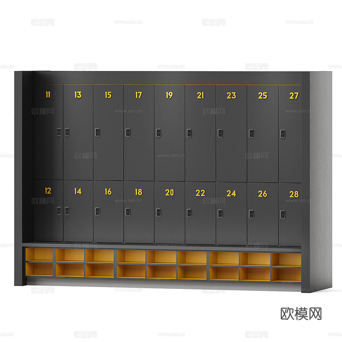 现代极简储物柜3d模型