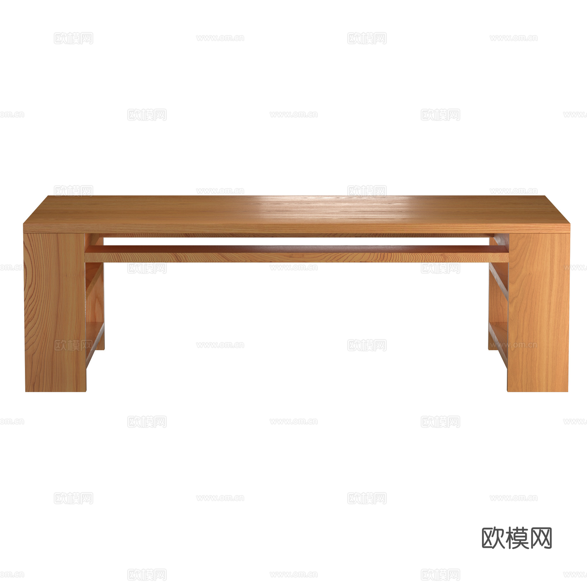 新中式原木茶几3d模型