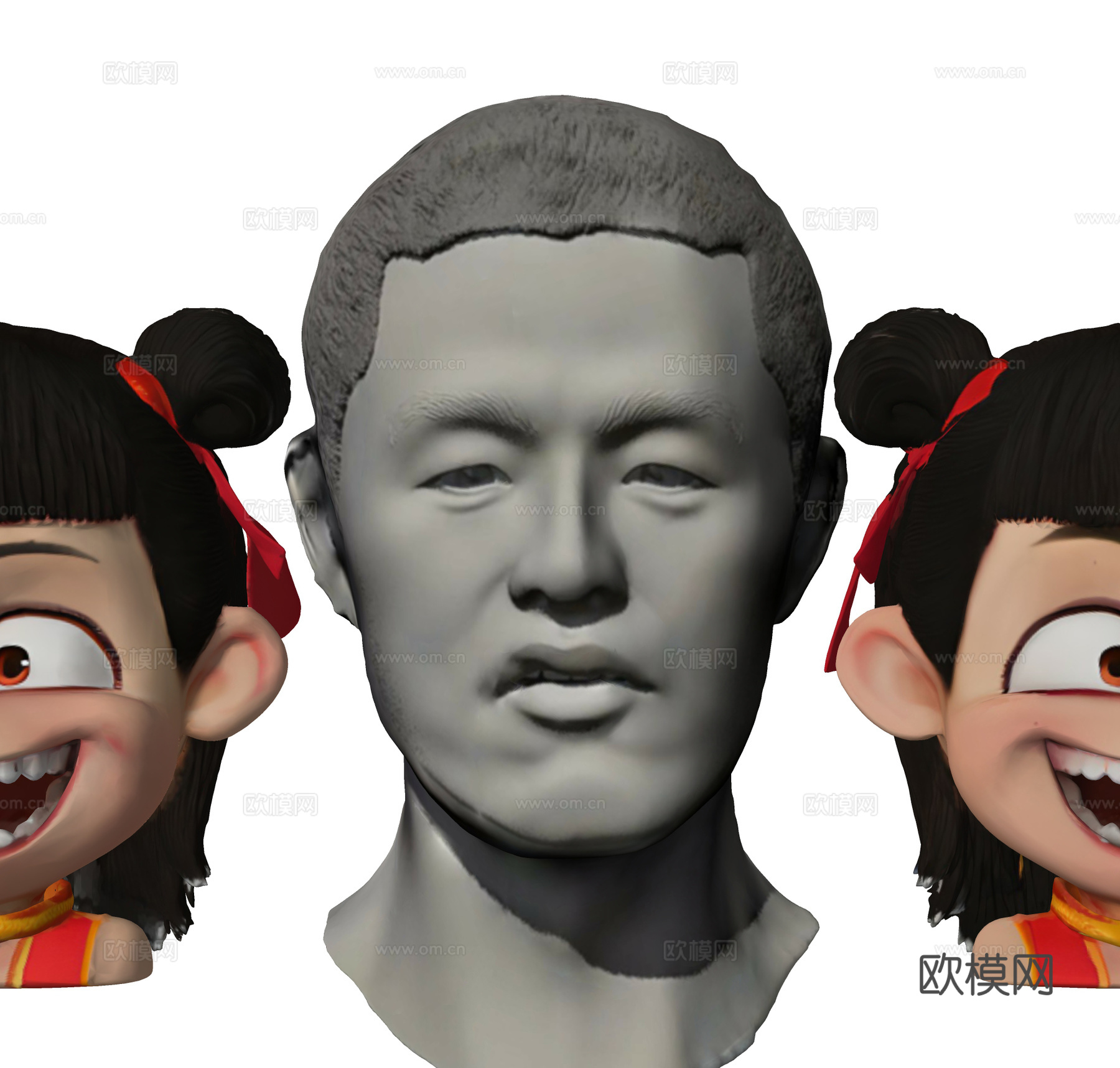 现代雕塑摆件 哪吒 饺子 饺子导演 哪吒之魔童闹海 哪吒手办su模型