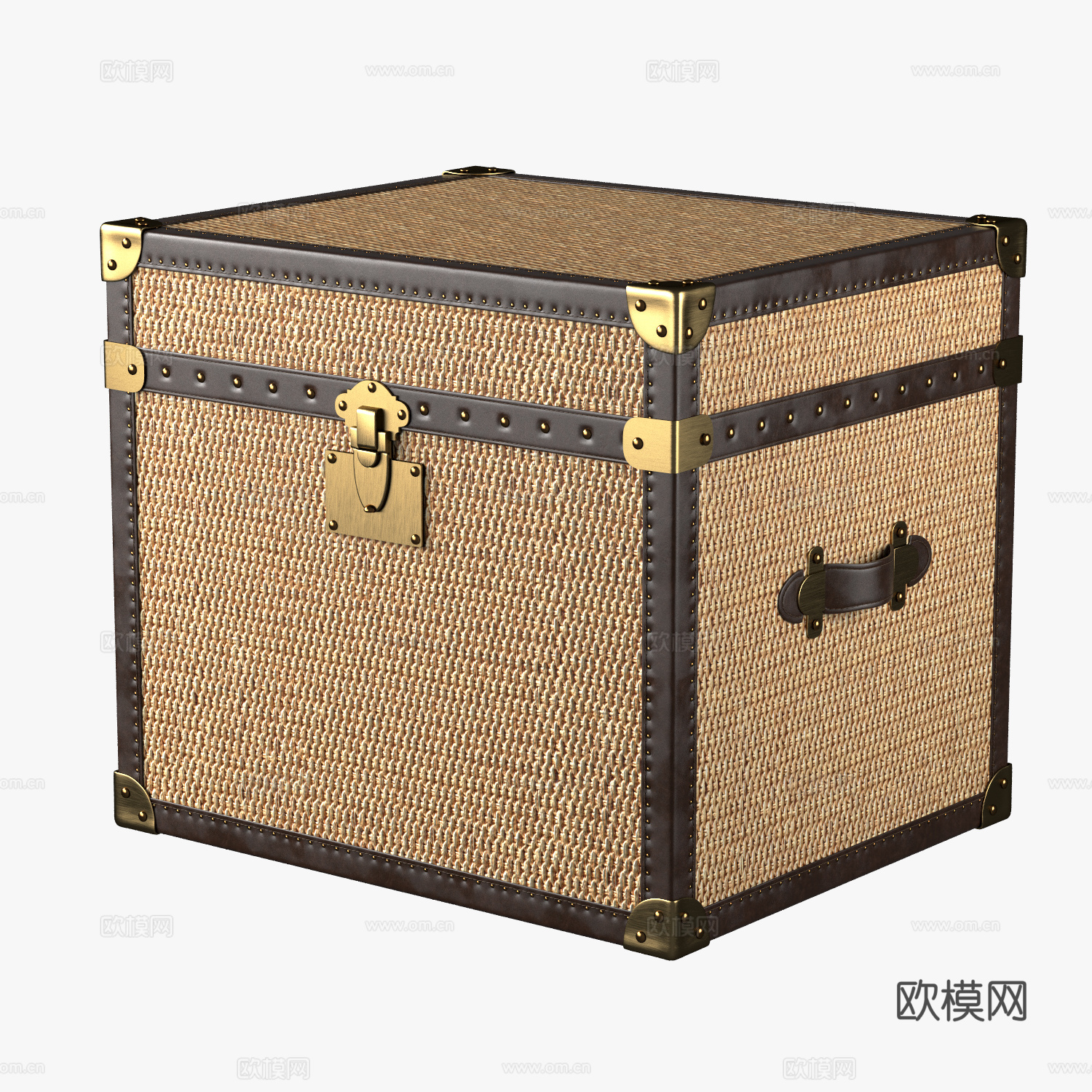 新中式轻奢藤编收纳箱3d模型