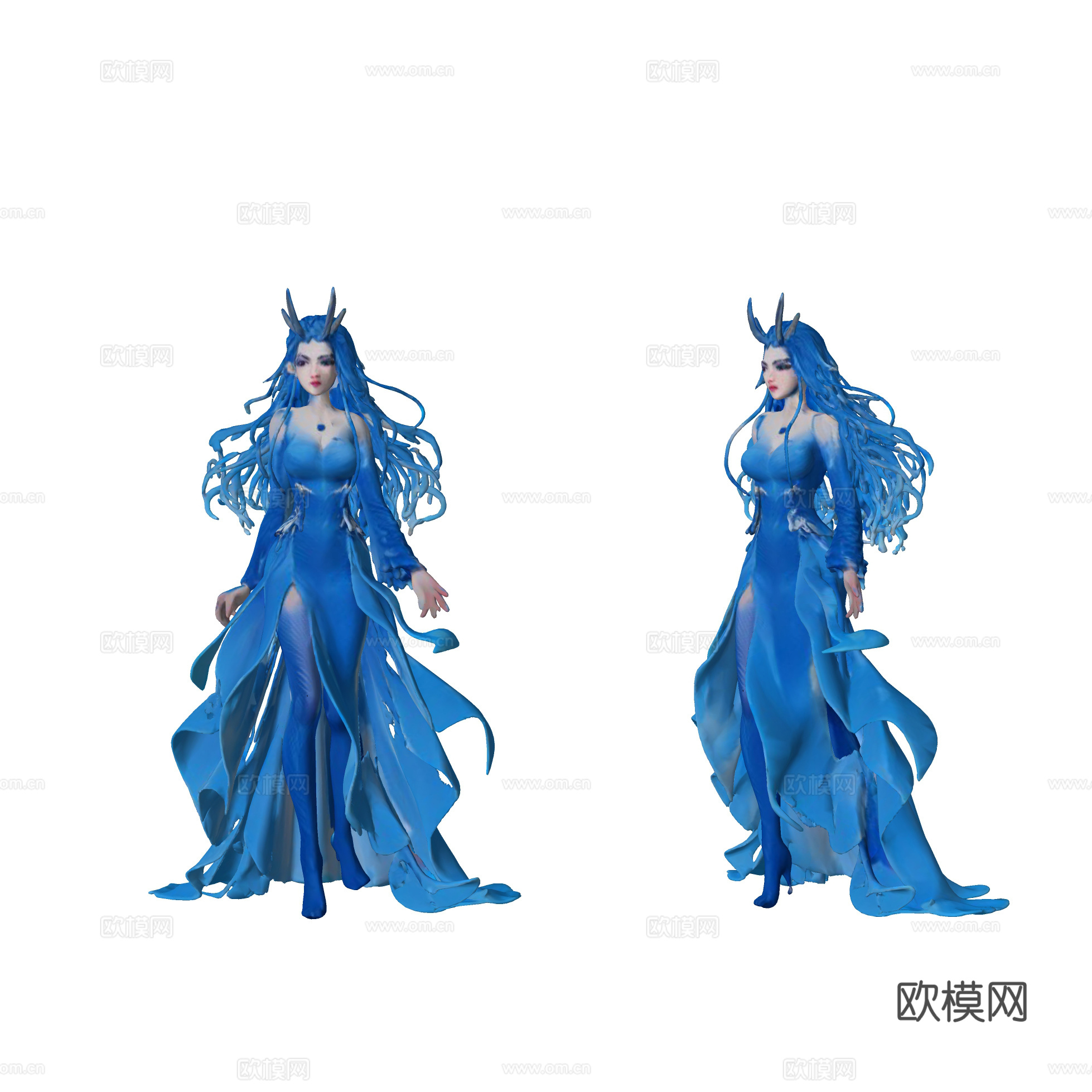 现代雕塑摆件 敖润 哪吒 哪吒之魔童闹海 手办 女人su模型