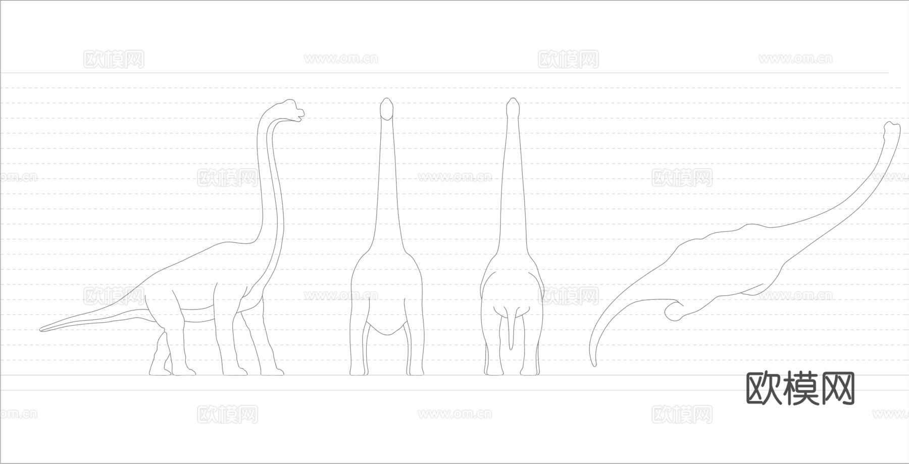 现代恐龙图纸图块 恐龙动物图纸 恐龙CAD图纸图块cad施工图