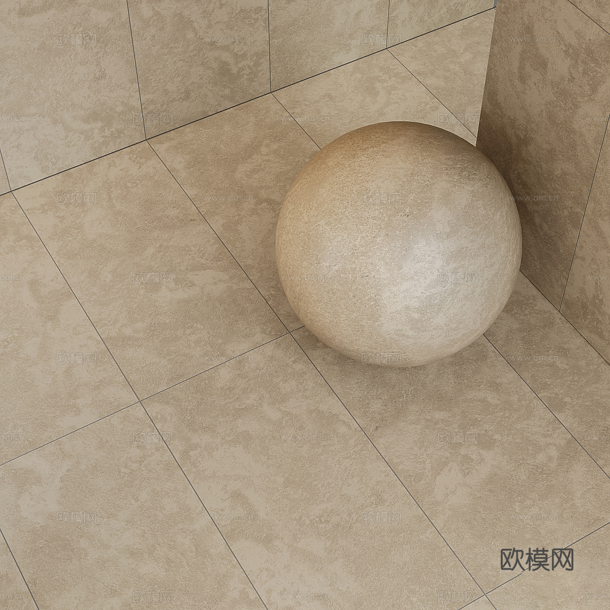 岩板 大理石 柔光砖3d模型-Pic-2