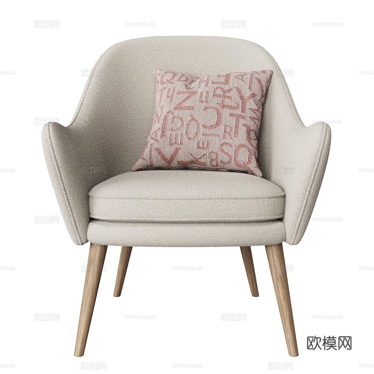 现代北欧布艺休闲椅3d模型