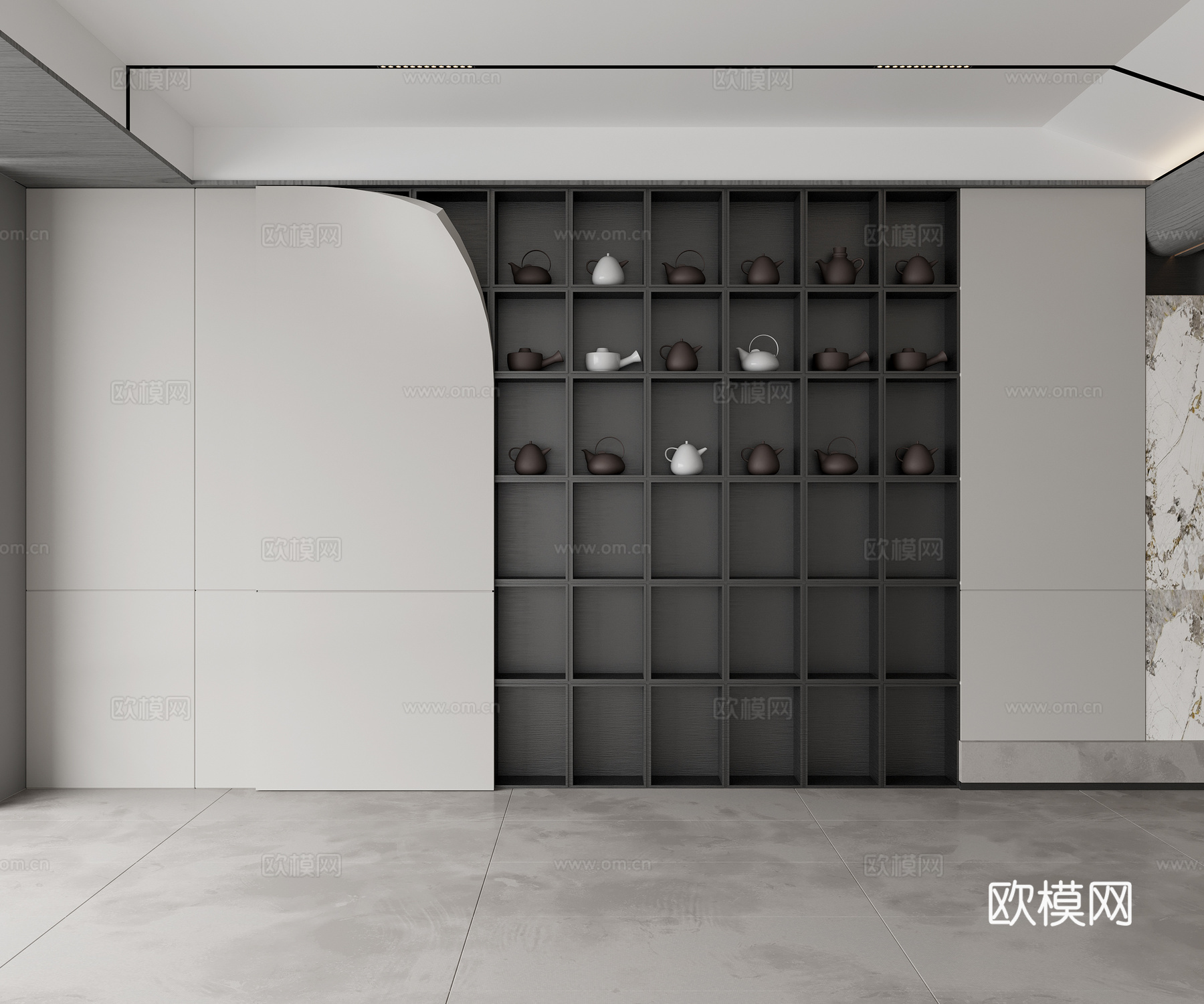 实木茶叶柜 实木装饰柜 茶壶3d模型
