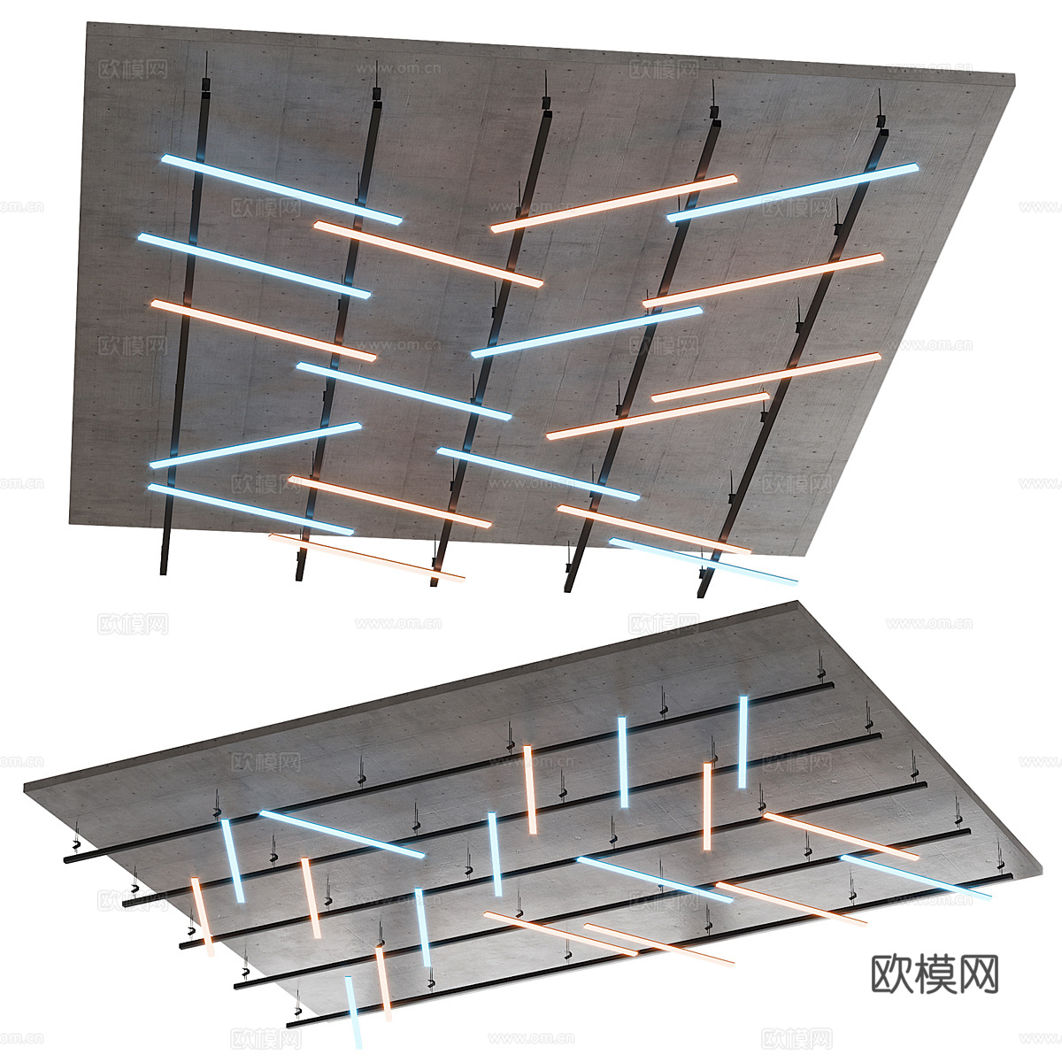 现代金属框架吊顶3d模型