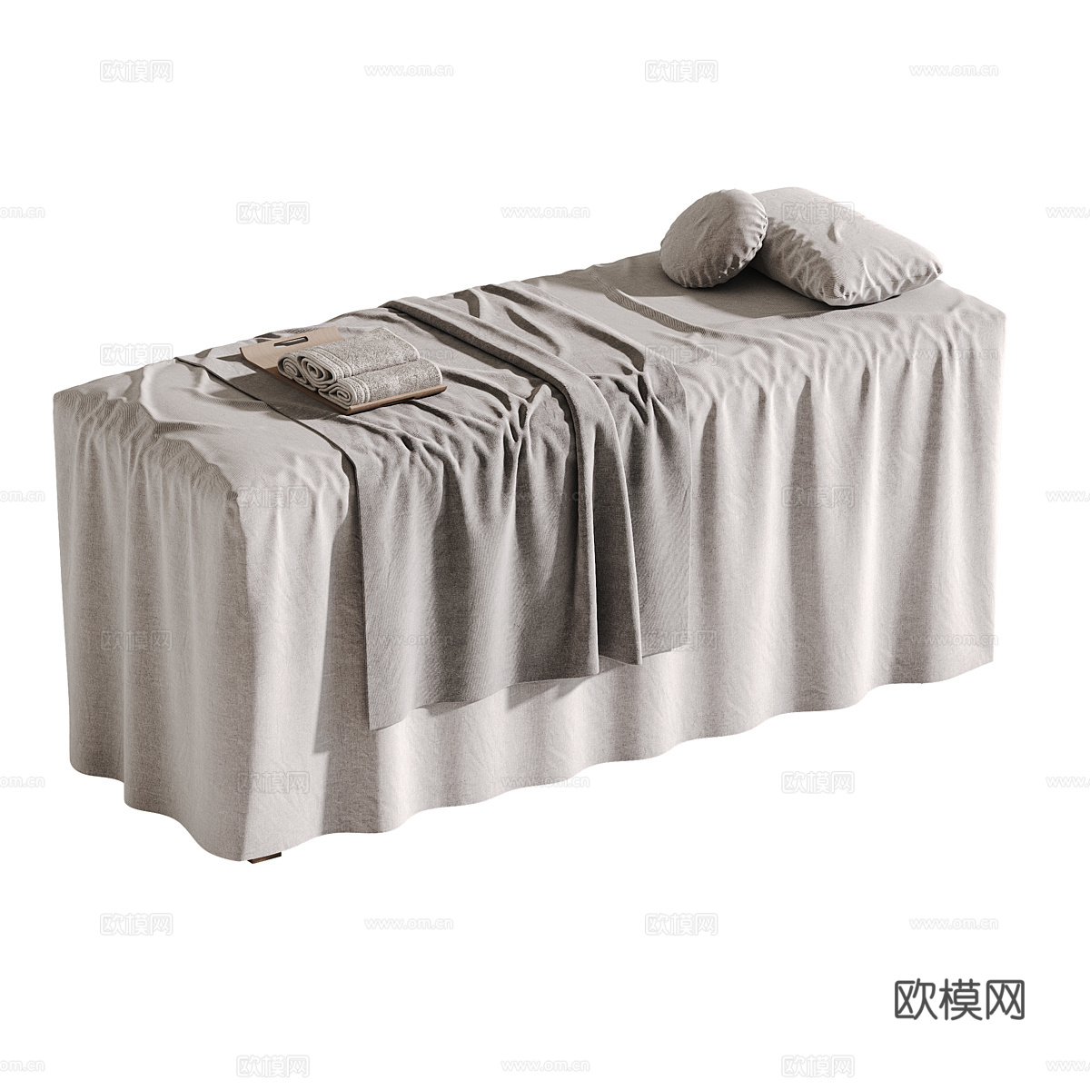 现代奶油风按摩床3d模型