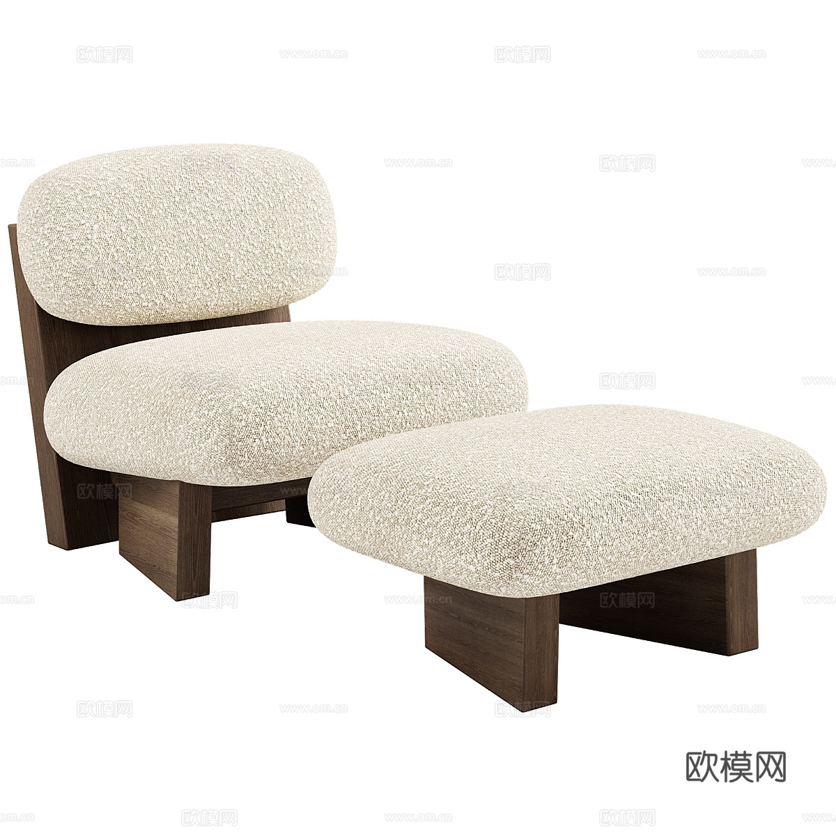 休闲椅脚凳3d模型