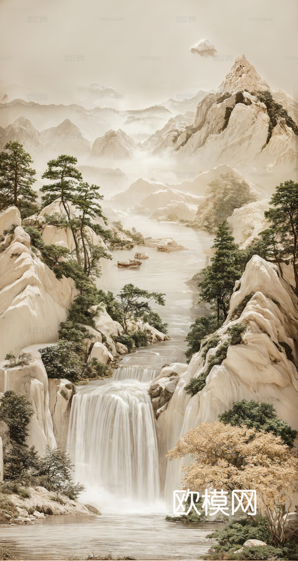 新中式装饰画背景墙