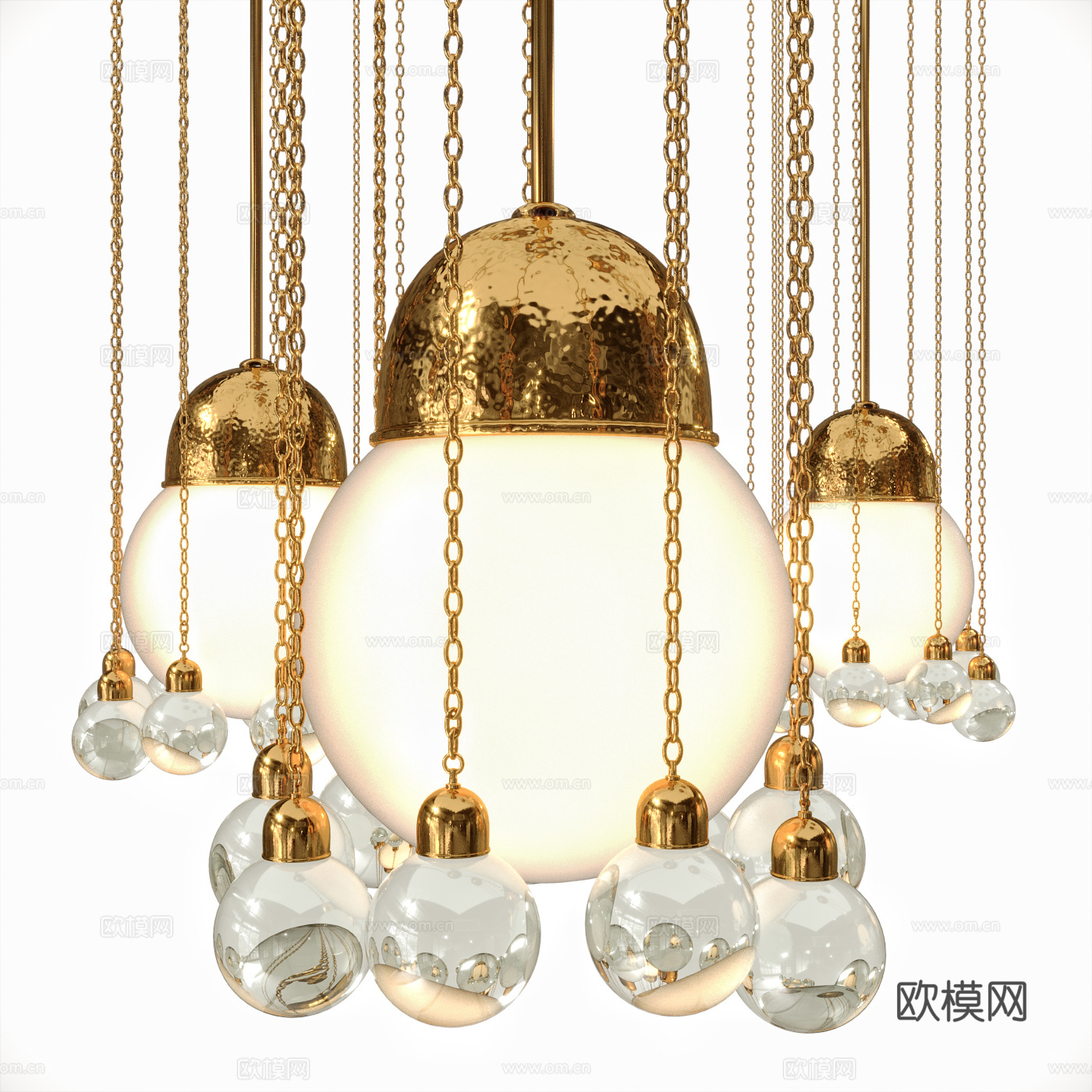 现代轻奢装饰小吊灯3d模型