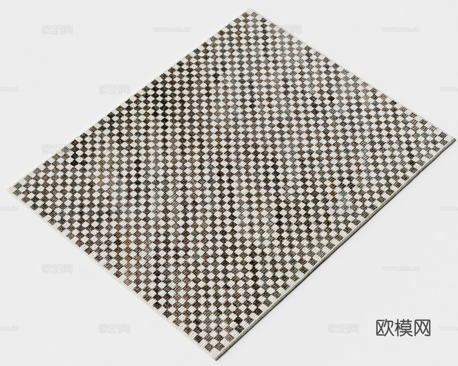 现代地毯 棋盘格地毯 法式地毯 长方形地毯3d模型