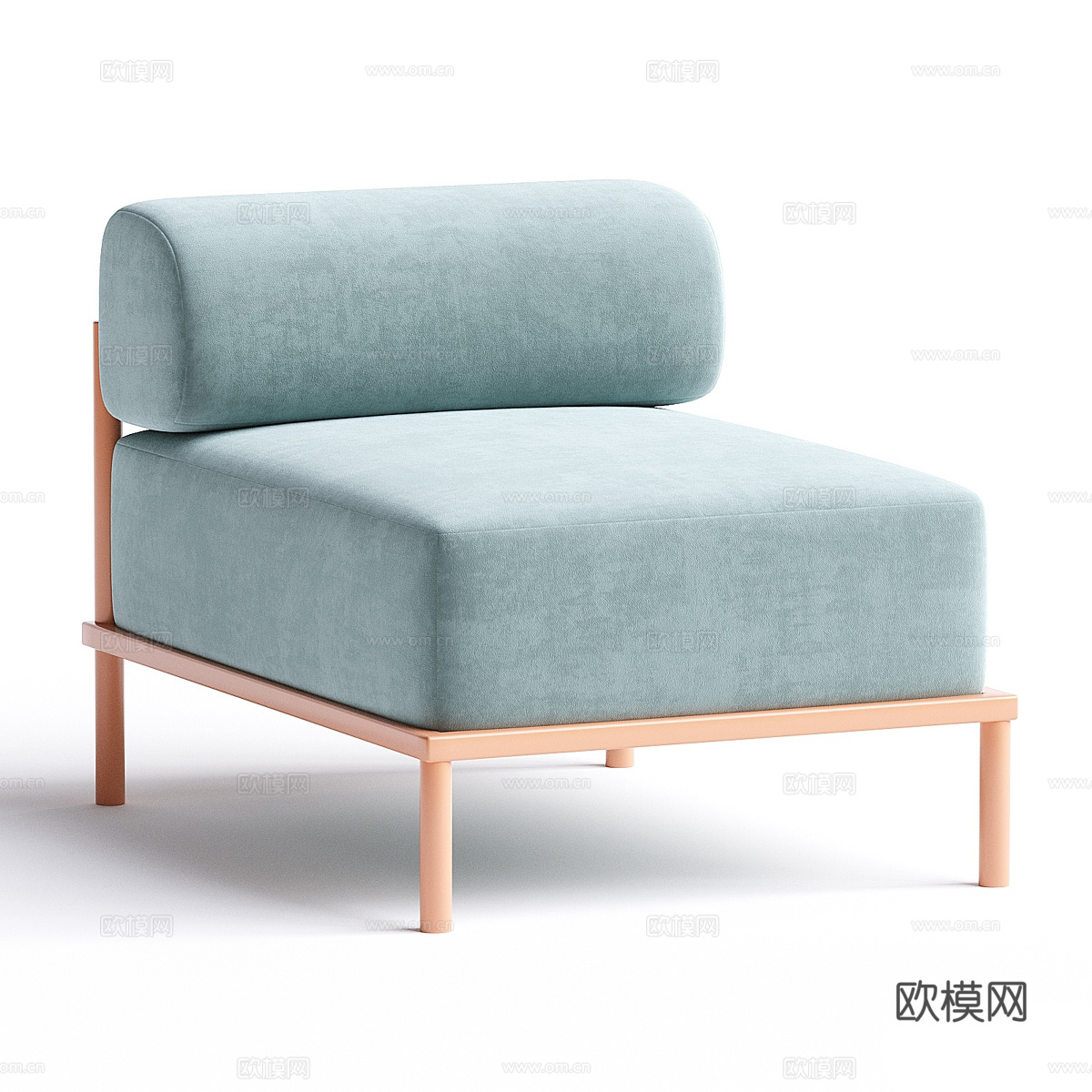现代北欧布艺休闲椅3d模型