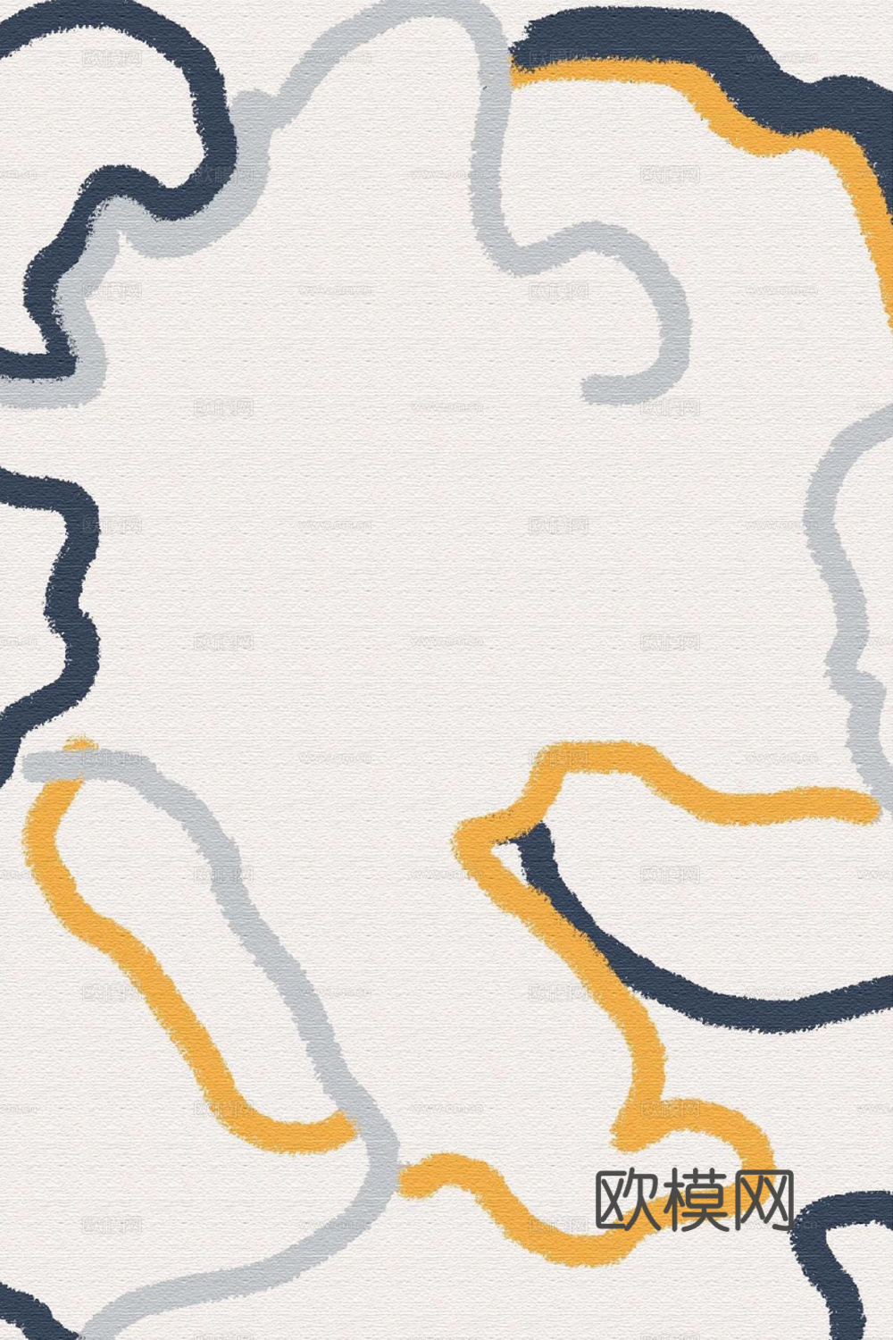 现代简约风白色祥云地毯