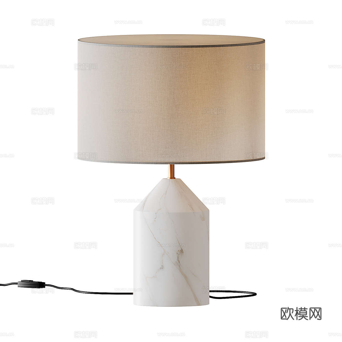 现代意式大理石台灯3d模型