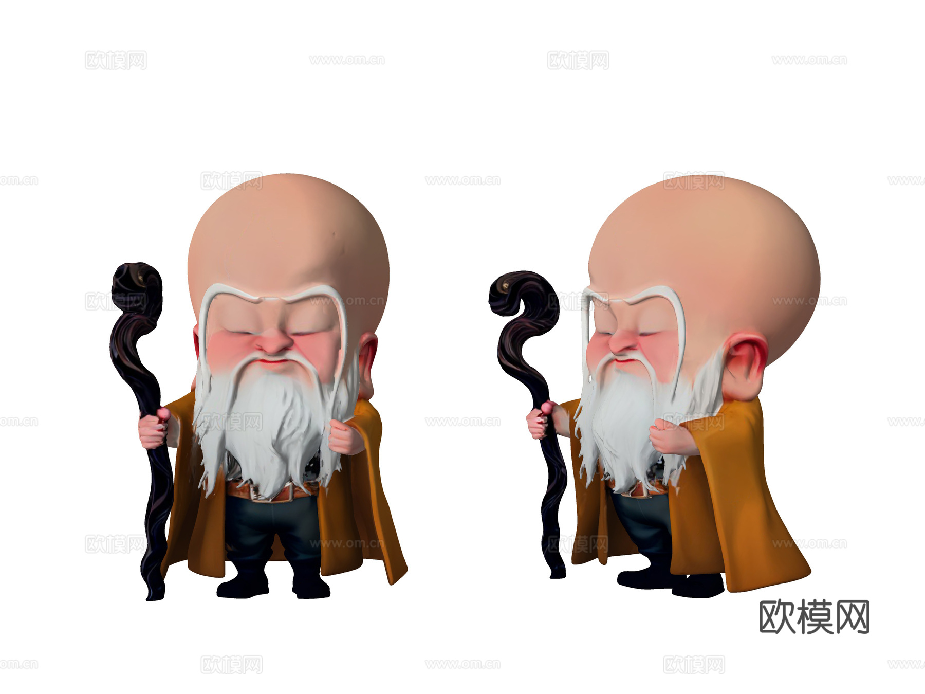 现代雕塑摆件 哪吒 无量仙翁 哪吒之魔童闹海 手办 玩具su模型