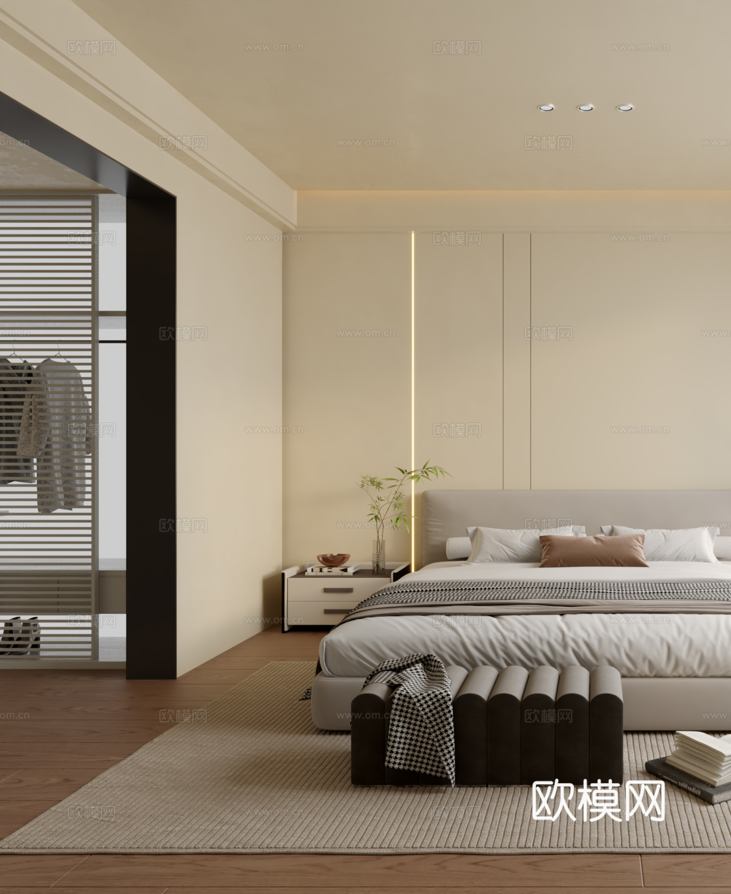 现代简约卧室3d模型